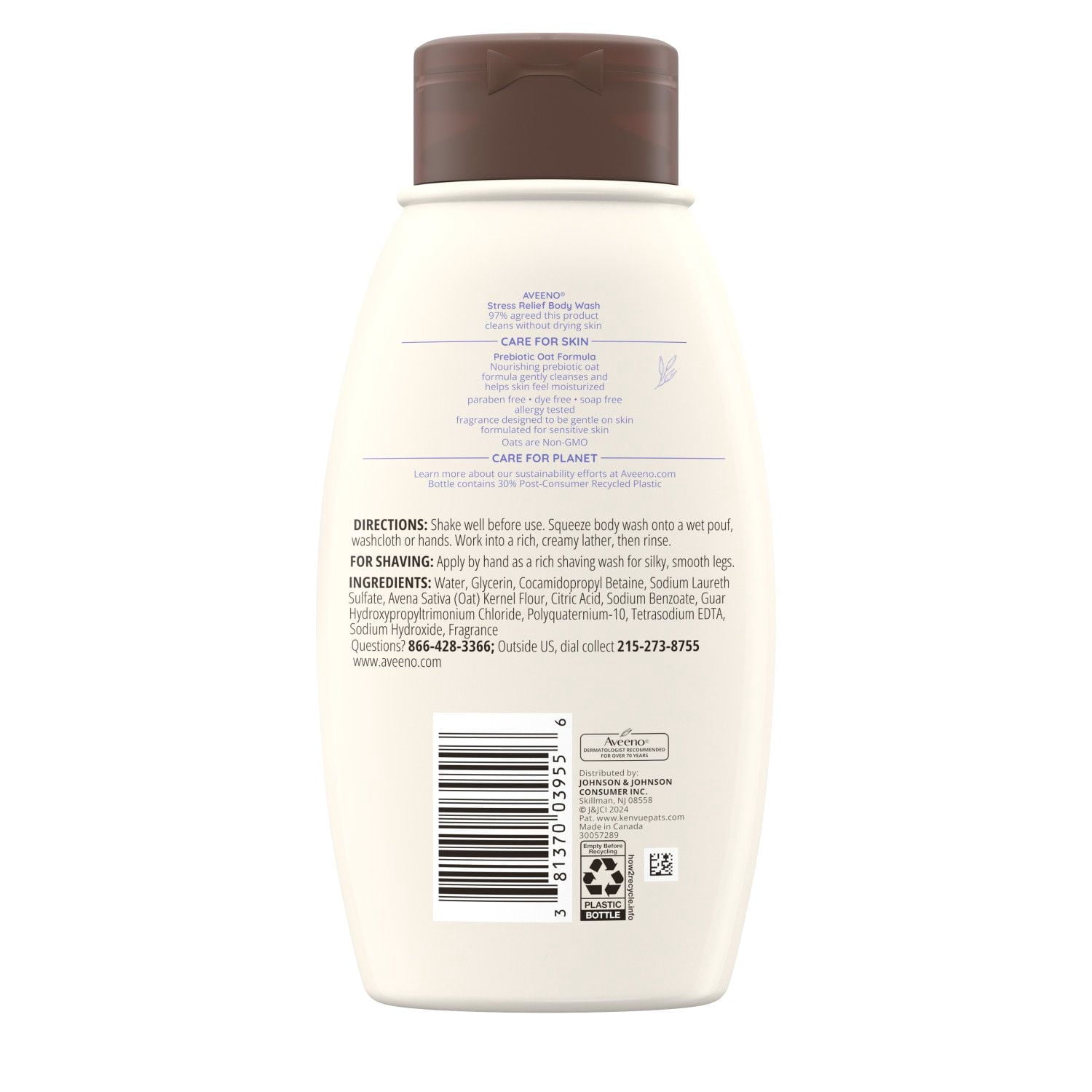 AVEENO Active Naturals Body Wash, Stress Relief 12 oz