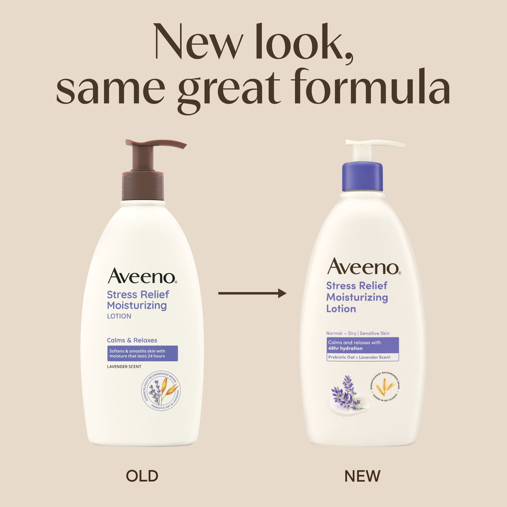 Aveeno Stress Relief Moisturizing Lotion, Lavender Scent, 18 fl. oz