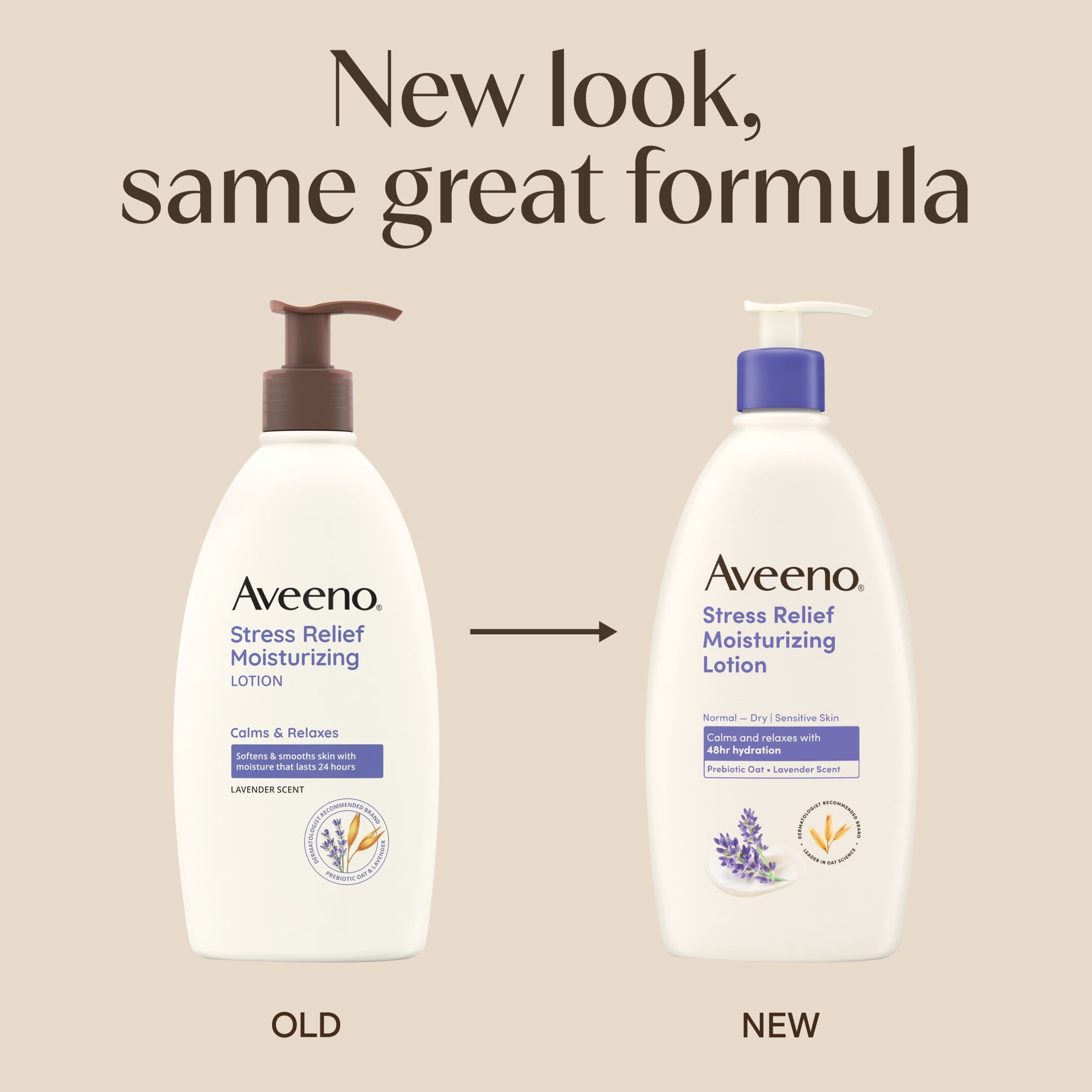 Aveeno Stress Relief Moisturizing Lotion, Lavender Scent, 18 fl. oz