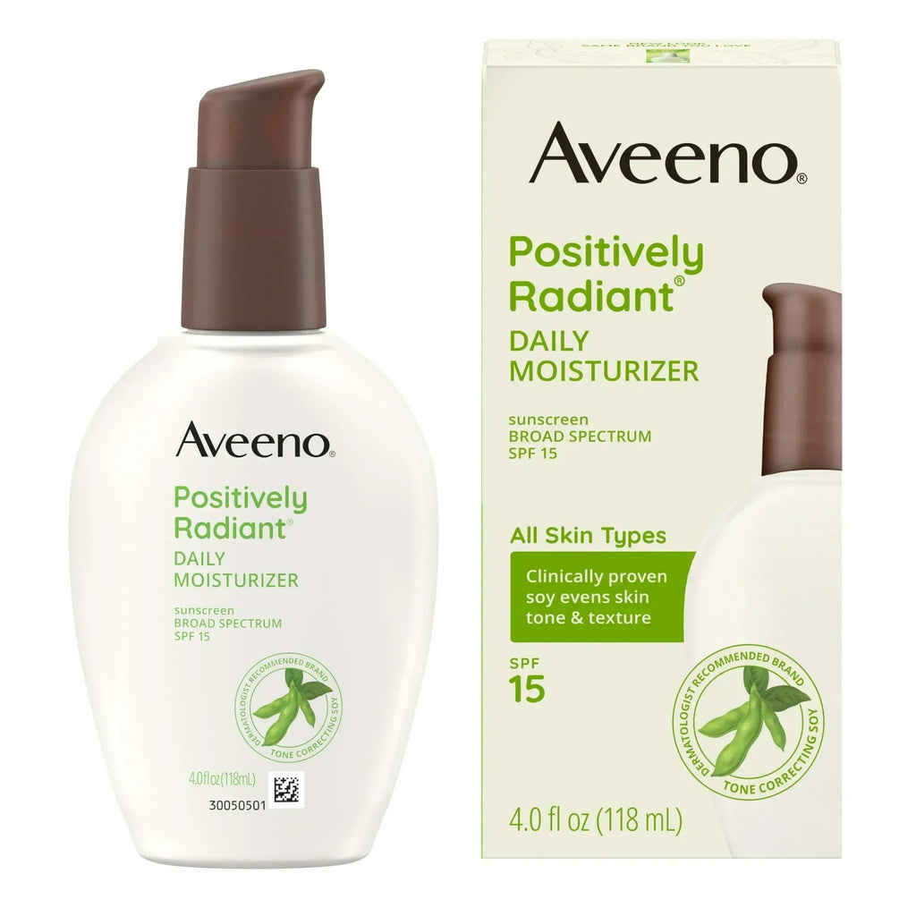 2 Pack - Aveeno Positively Radiant Daily Moisturizer, SPF 15 4oz Each