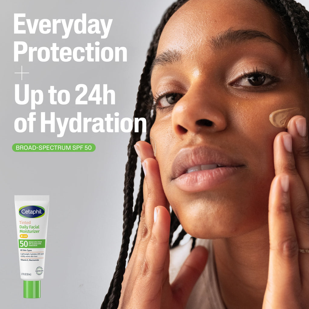 Cetaphil Tinted Daily Facial Moisturizer, Broad Spectrum SPF 50 Lotion for Face, 1.7 fl oz