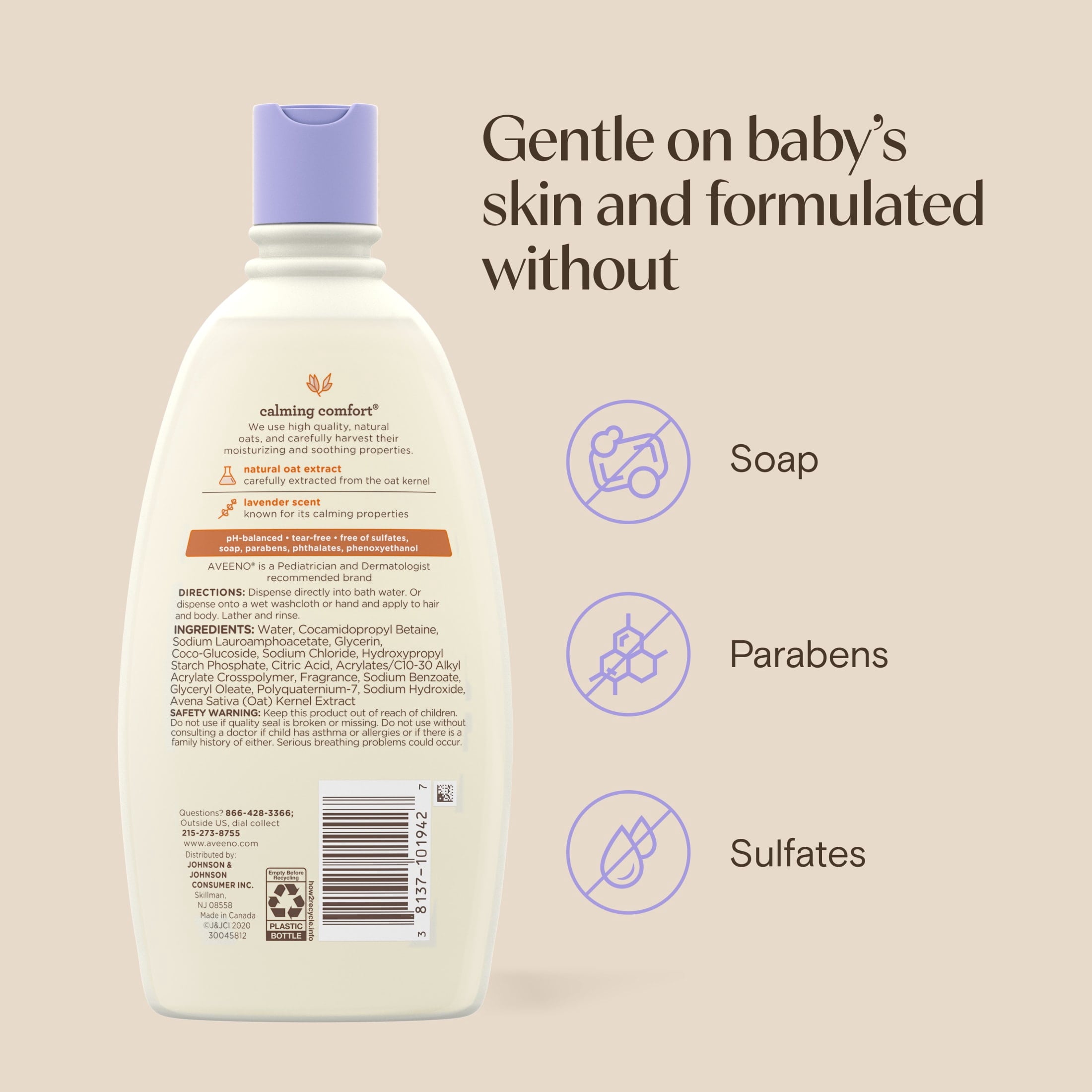 Aveeno Baby Nighttime Calming Comfort Bath, 18 Fl oz