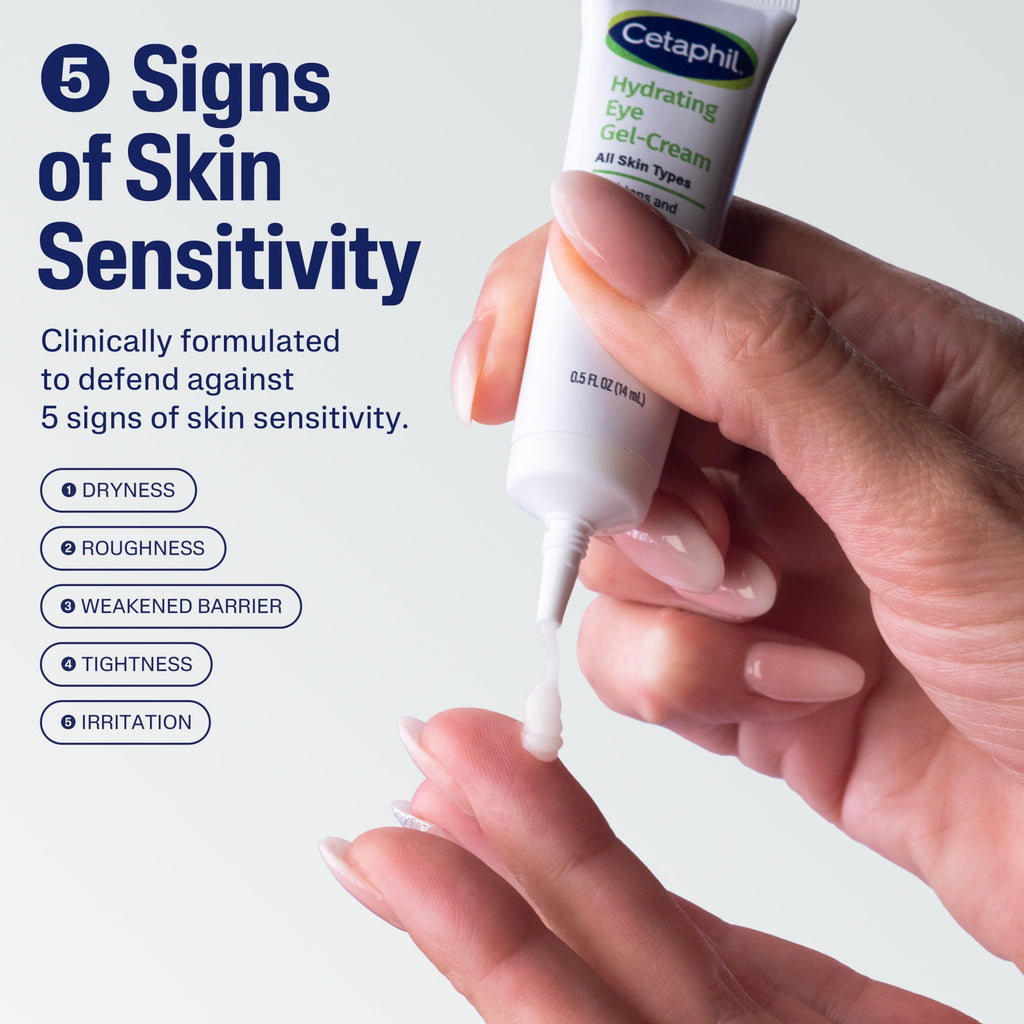 Cetaphil Daily Hydrating Eye Gel Cream for Sensitive Skin with Hyaluronic Acid, 0.5 fl oz