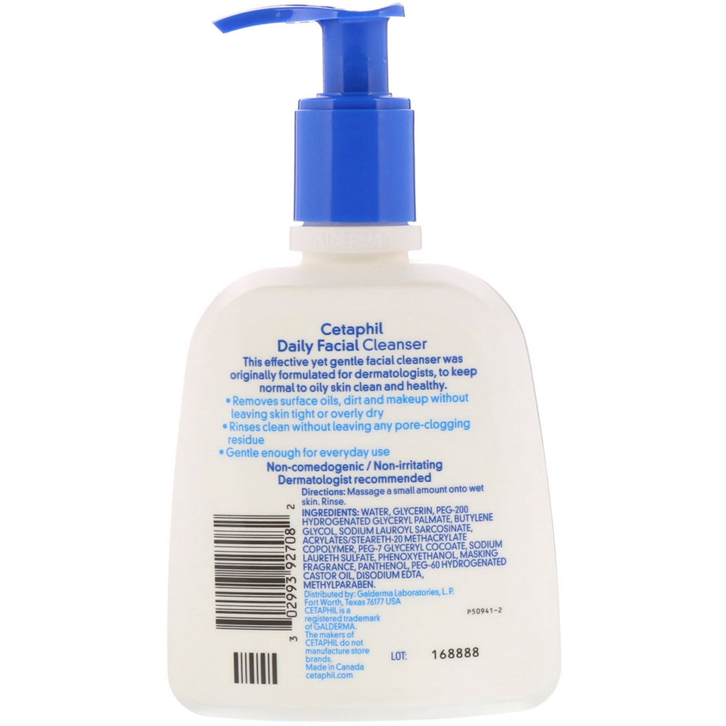 Cetaphil Daily Facial Cleanser for Normal to Oily Skin, 8 Oz - 2 Pack