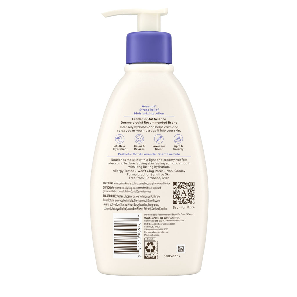 Aveeno Stress Relief Moisturizing Lotion, Lavender Scent, 18 fl. oz