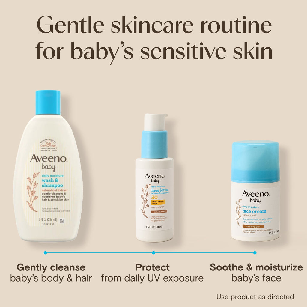 Aveeno Baby Daily Moisture Sunscreen Face Lotion, SPF 30, 1.5 fl. oz