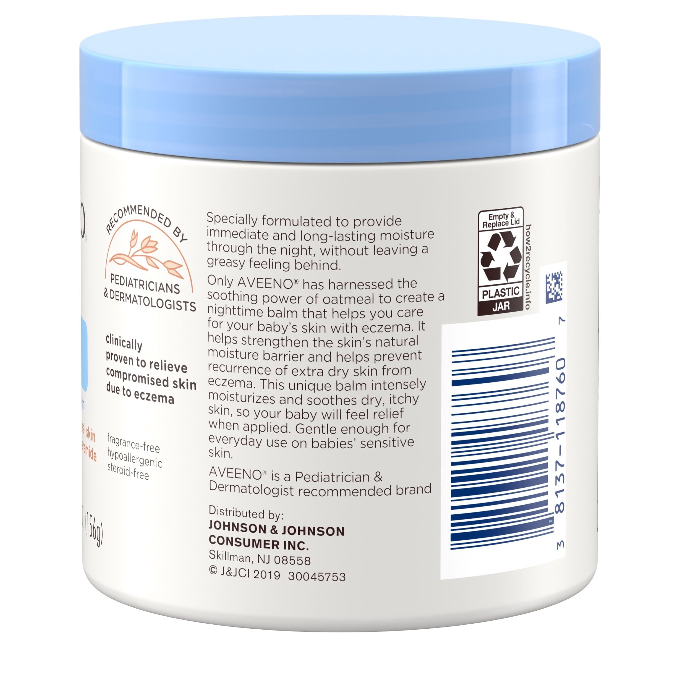 Aveeno Baby Eczema Therapy Nighttime Body Balm, Colloidal Oatmeal, 5.5 oz