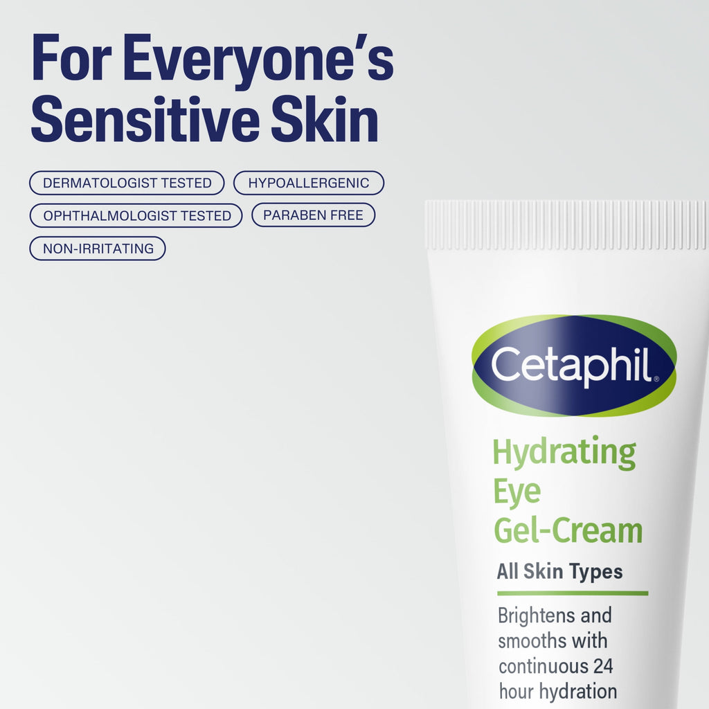 Cetaphil Daily Hydrating Eye Gel Cream for Sensitive Skin with Hyaluronic Acid, 0.5 fl oz