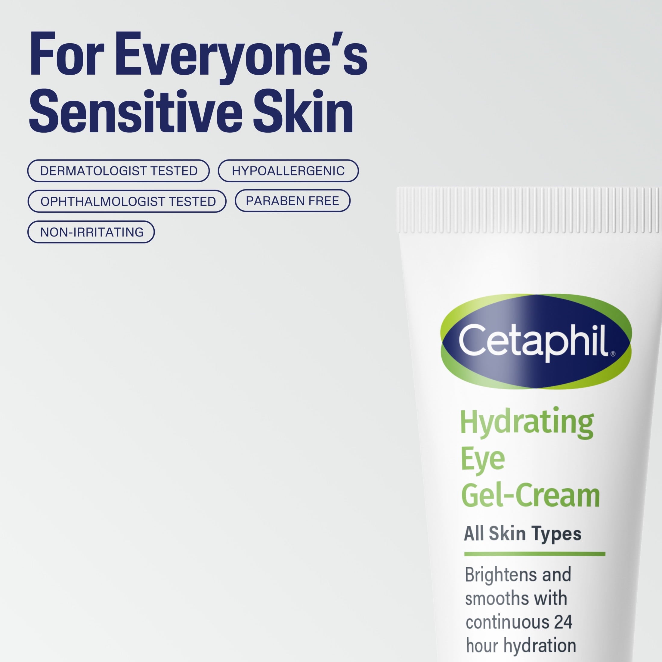 Cetaphil Daily Hydrating Eye Gel Cream for Sensitive Skin with Hyaluronic Acid, 0.5 fl oz