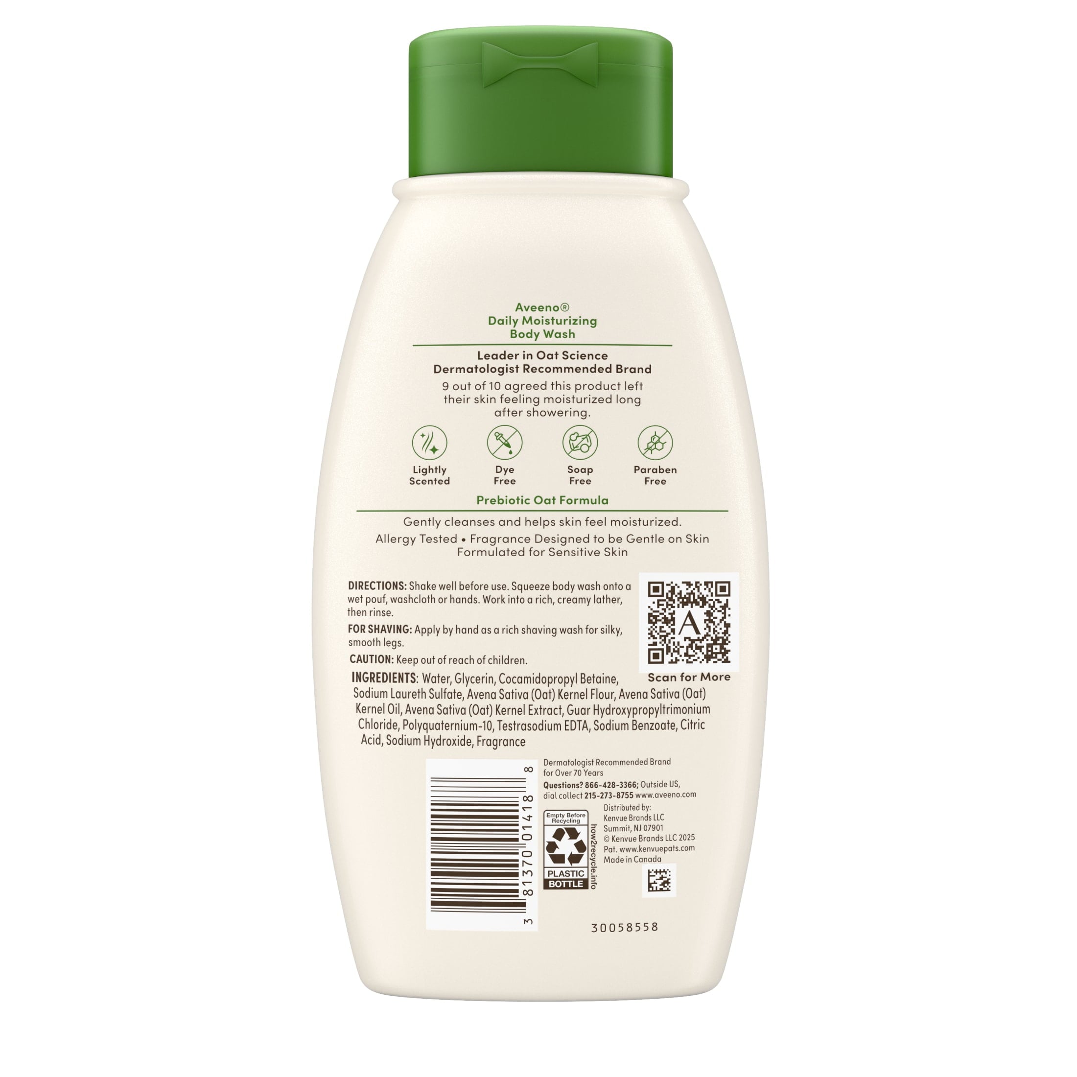 Aveeno Daily Moisturizing Body Wash for Dry + Sensitive Skin, 12 fl. oz