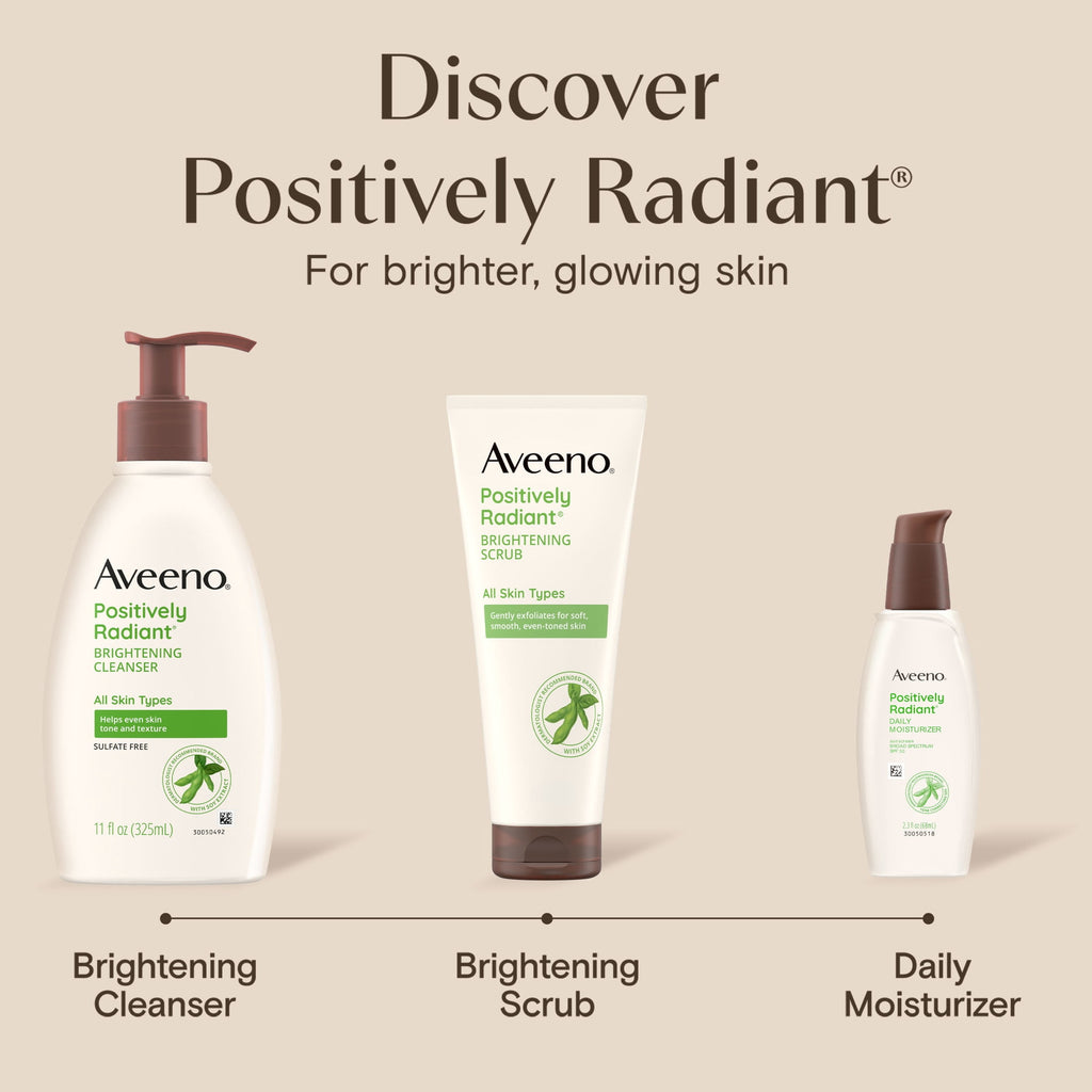 Aveeno Positively Radiant Brightening Cleanser, Soy Extract, 11 fl. oz