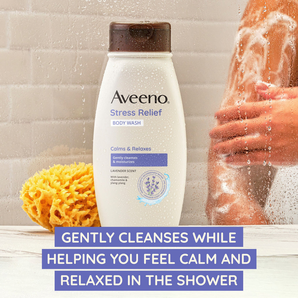 Aveeno Stress Relief Body Wash with Lavender & Chamomile, 12 fl. Oz - 2 Pack