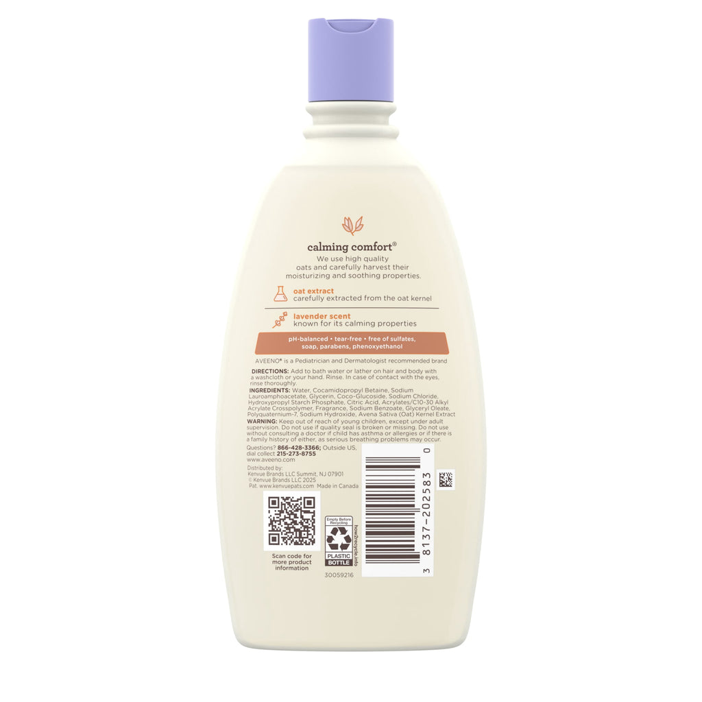 (2 pack) Aveeno Baby Calming Comfort Bath & Wash, Lavender & Vanilla, 12 fl. oz