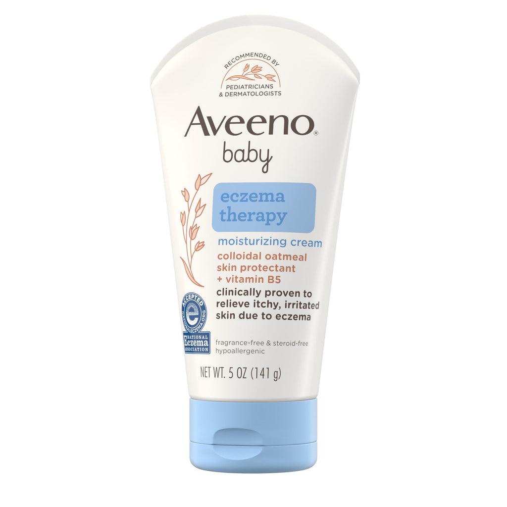 (2 pack) Aveeno Baby Eczema Therapy Moisturizing Cream Body Lotion with Oatmeal, 5 oz