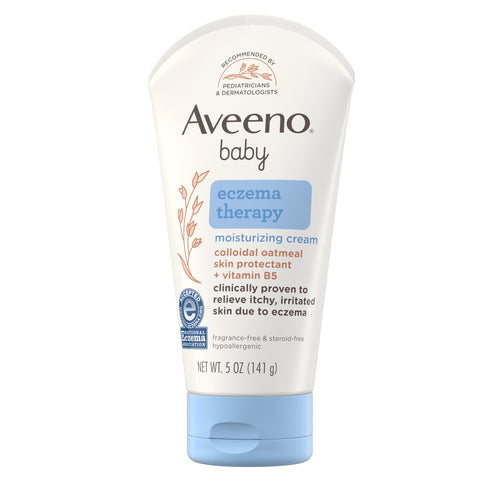 (2 pack) Aveeno Baby Eczema Therapy Moisturizing Cream Body Lotion with Oatmeal, 5 oz