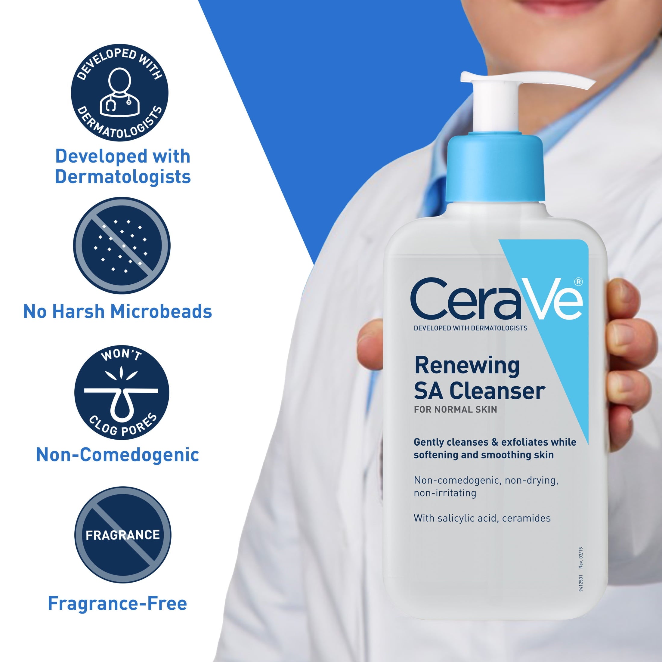 CeraVe Renewing SA Cleanser for Rough & Bumpy Skin, 8 fl oz