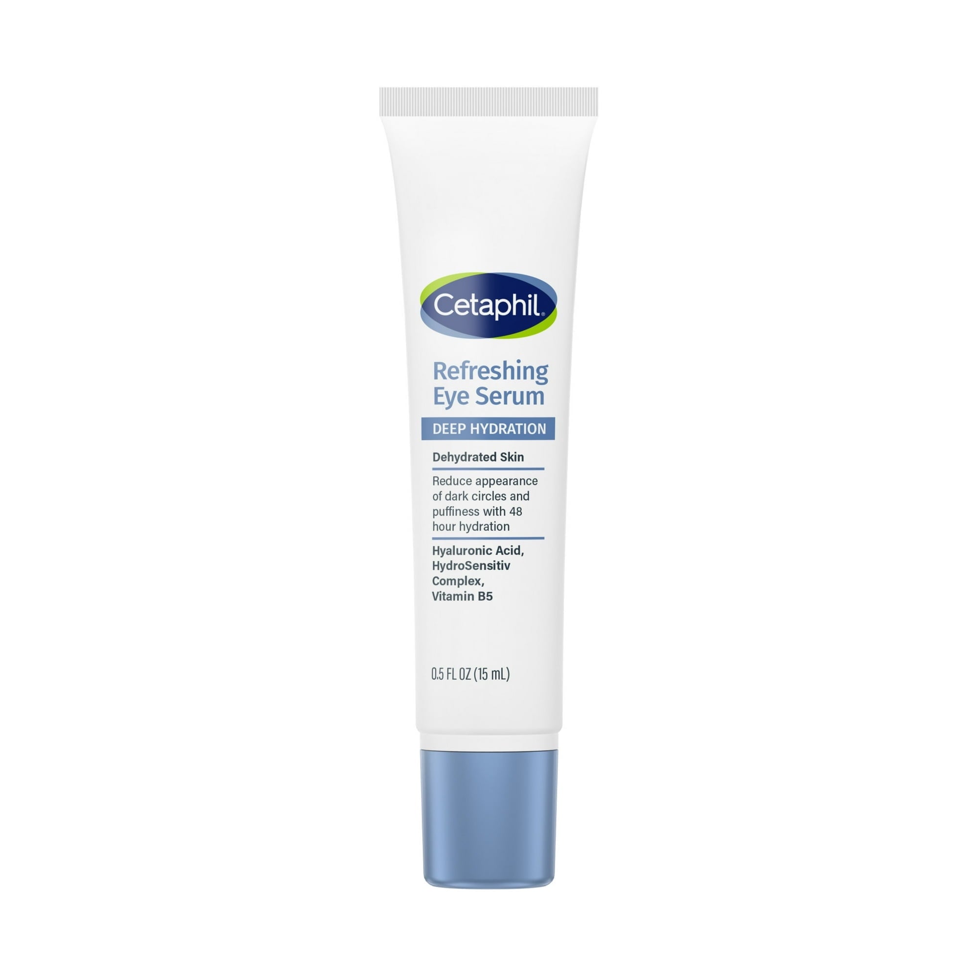 CETAPHIL Deep Hydration Refreshing Eye Serum | 0.5 fl oz | 48Hr Hydrating Under Eye Cream to Reduce the Appearance of Dark Circles | With Hyaluronic Acid, Vitamin E & B5 (Packaging May Vary)