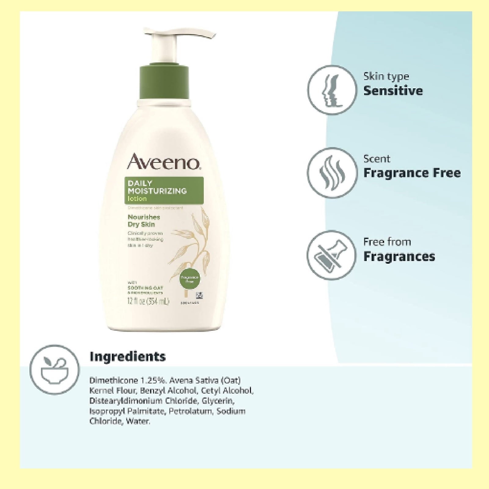 Aveeno Active Naturals Daily Moisturizing Lotion (12 oz) (Pack of 4)