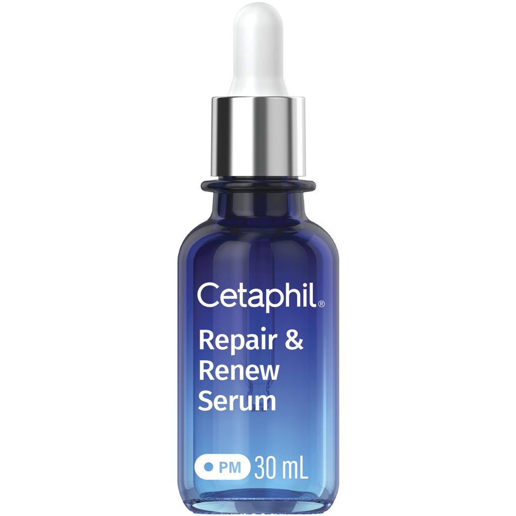 CETAPHIL Repair & Renew PM Face Serum for Stressed Sensitive Skin, Hyaluronic Acid and Powerful Anxtioxidants, 1 fl oz