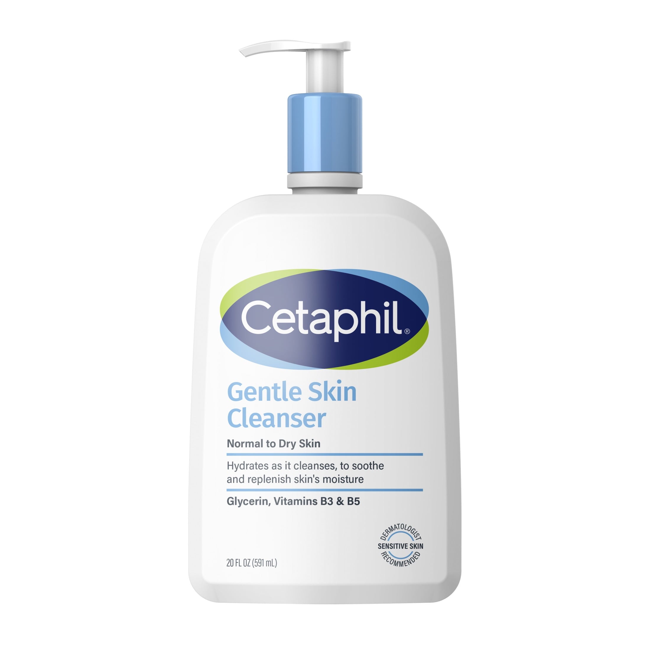 (3 pack) Cetaphil Face Wash Hydrating Gentle Skin Cleanser for Dry to Normal Sensitive Skin, 20 oz