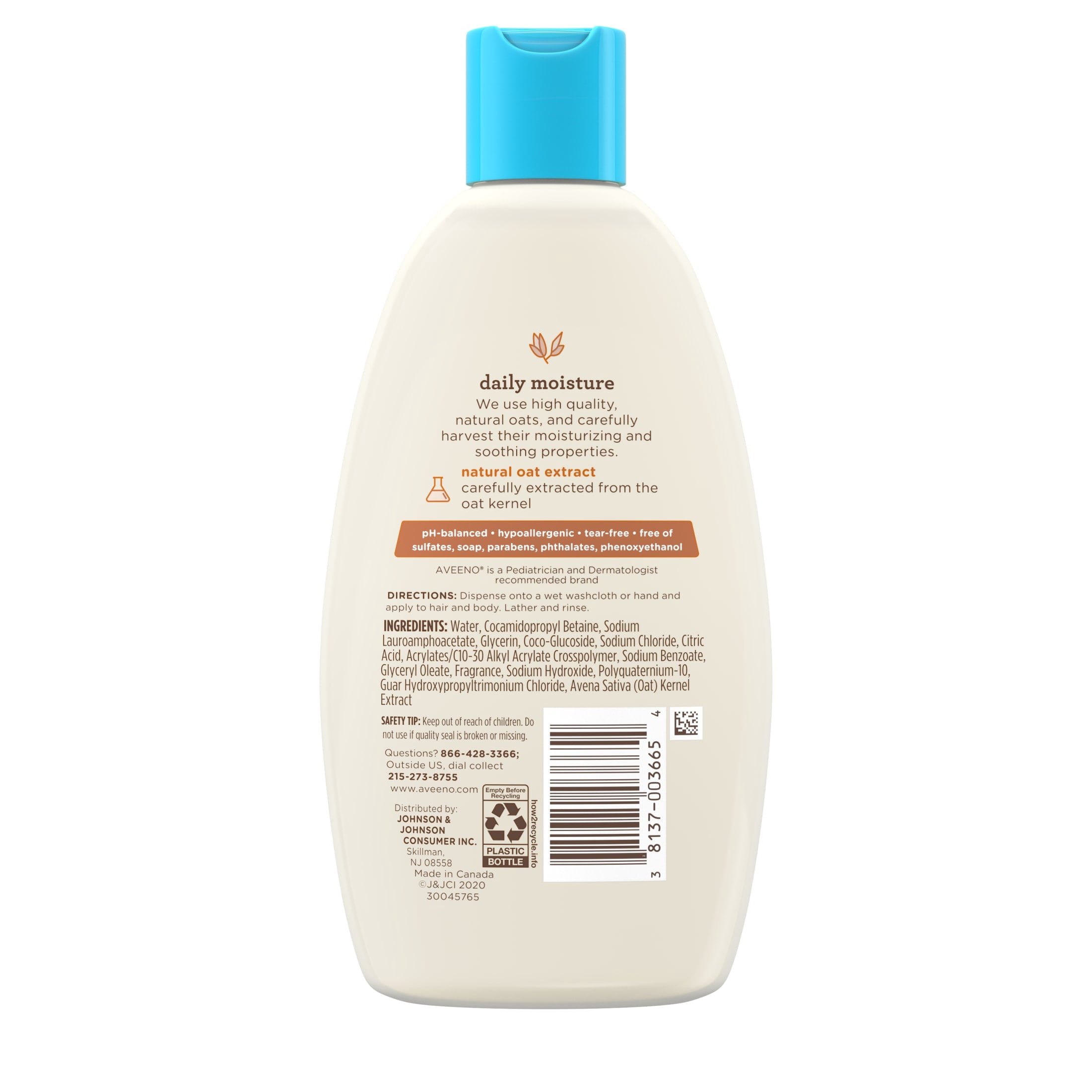 Aveeno Baby Daily Moisture Body Wash & Shampoo, Oat Extract, 8 fl. oz