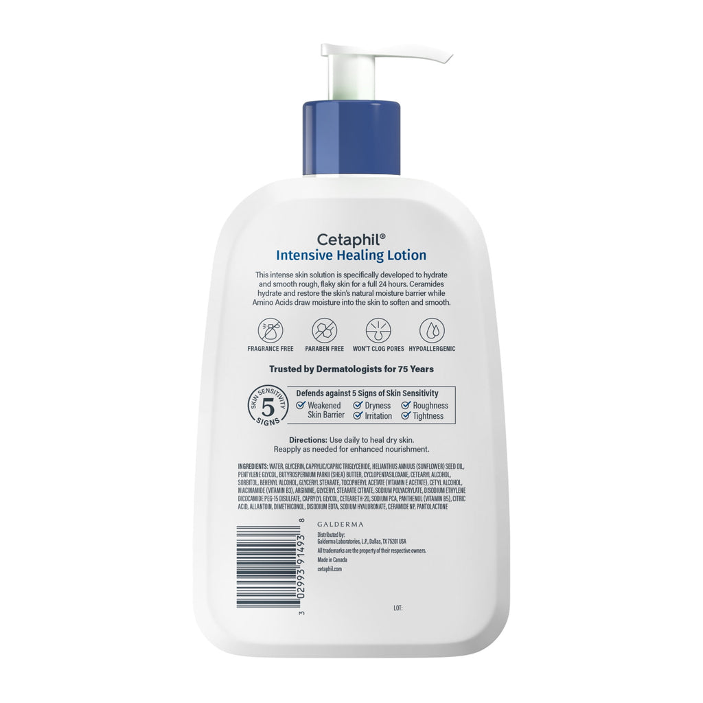 Cetaphil Intensive Healing Lotion with Ceramides, For Dry, Rough, Flaky Skin, 16 oz