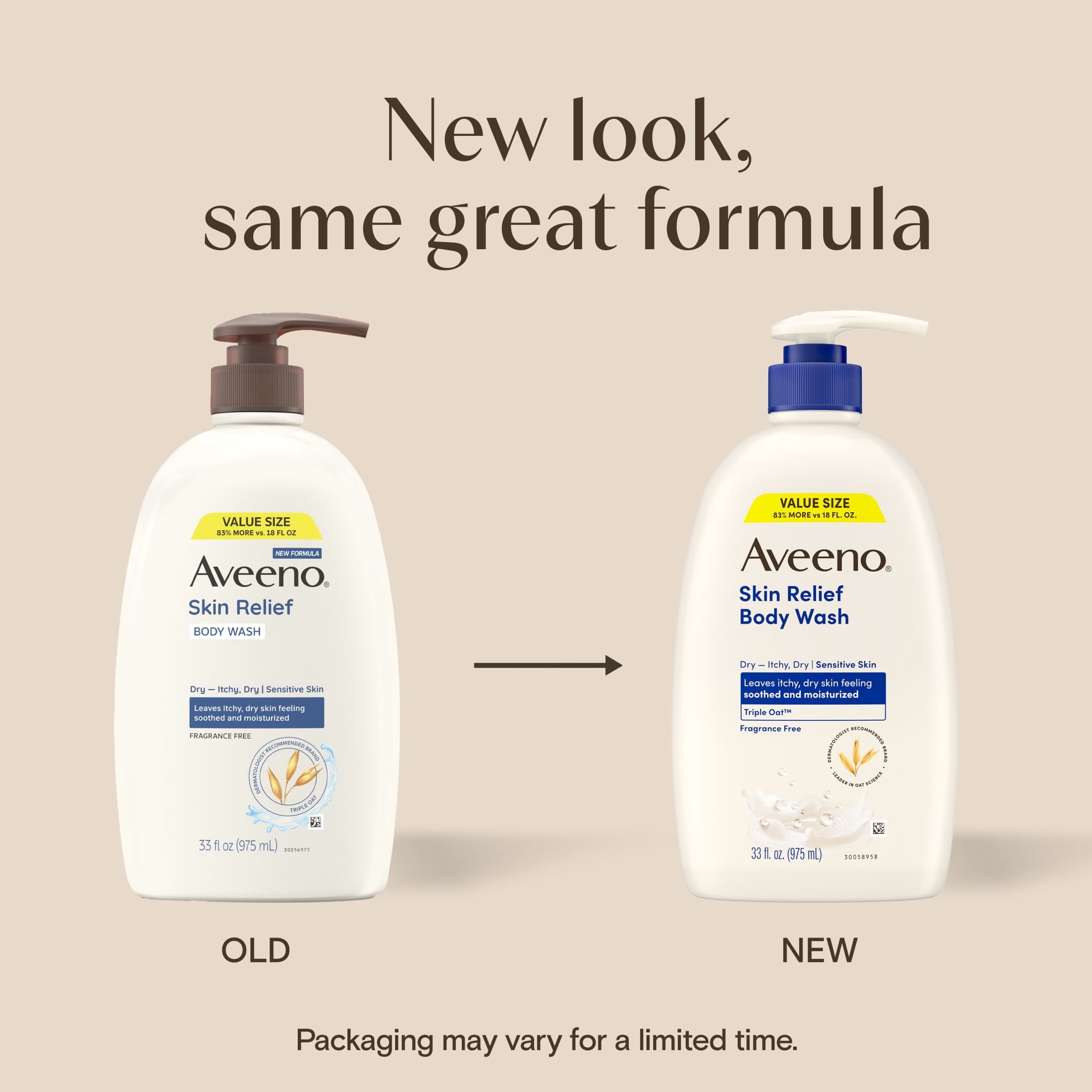 Aveeno Skin Relief Body Wash, Fragrance-Free, Value Size 33 Fl oz