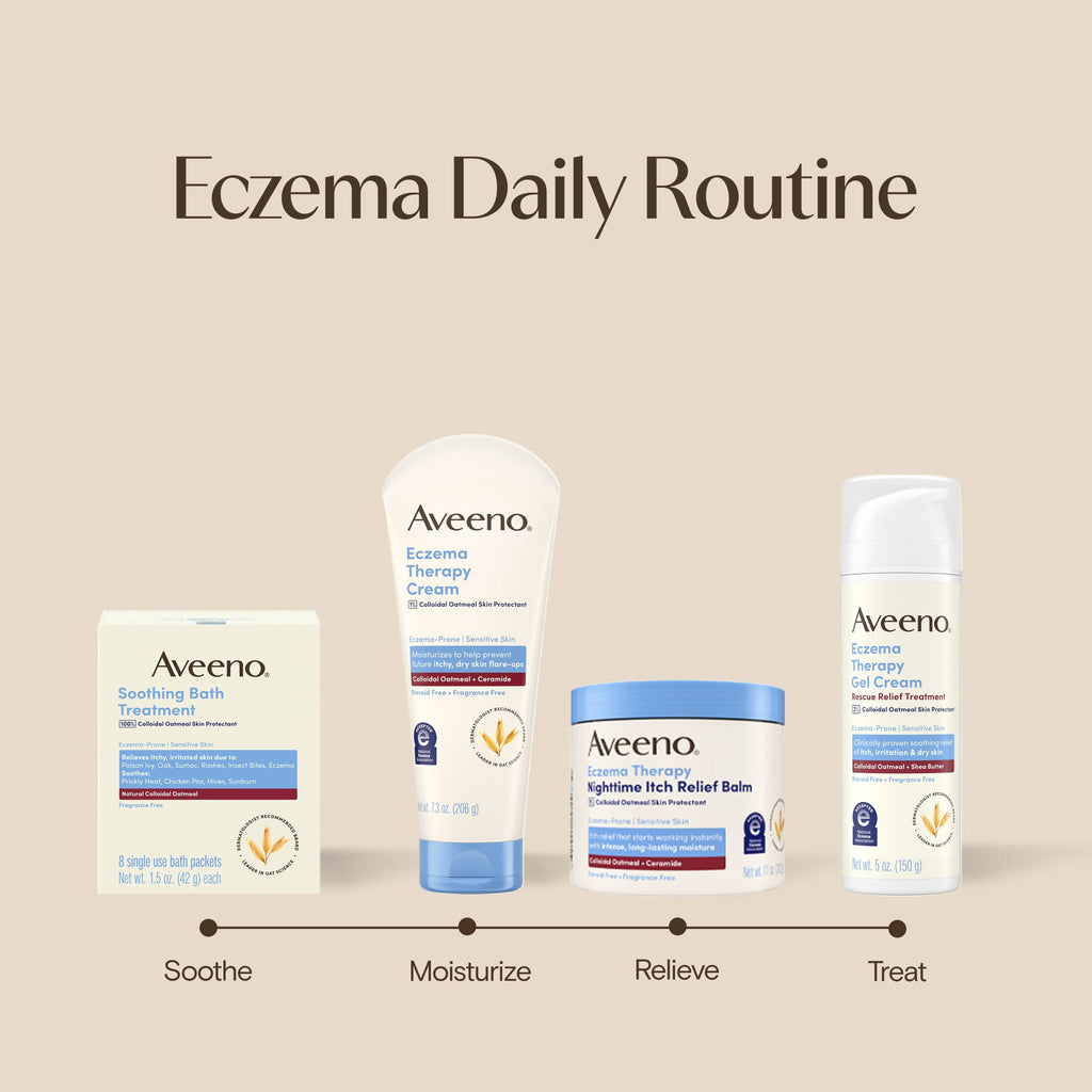 Aveeno Soothing Bath Eczema Treatment, Fragrance Free, 8 Packets