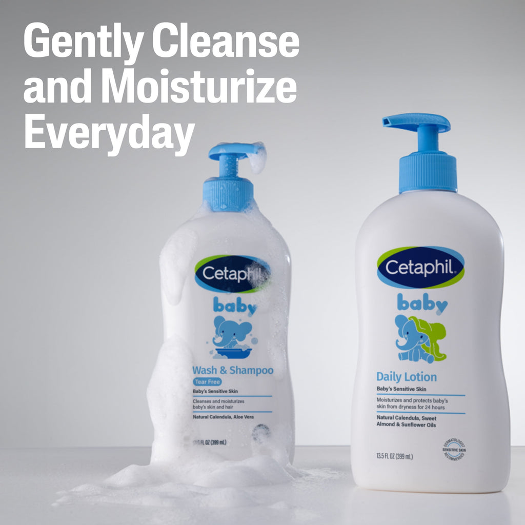 (2 pack) Cetaphil Baby Moisturizing Aloevera Body Wash and Shampoo, Organic Calendula, 7.8 fl oz
