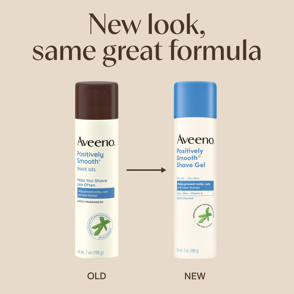 Aveeno Positively Smooth Moisturizing Shave Gel + Vitamin E, 2 x 7 oz