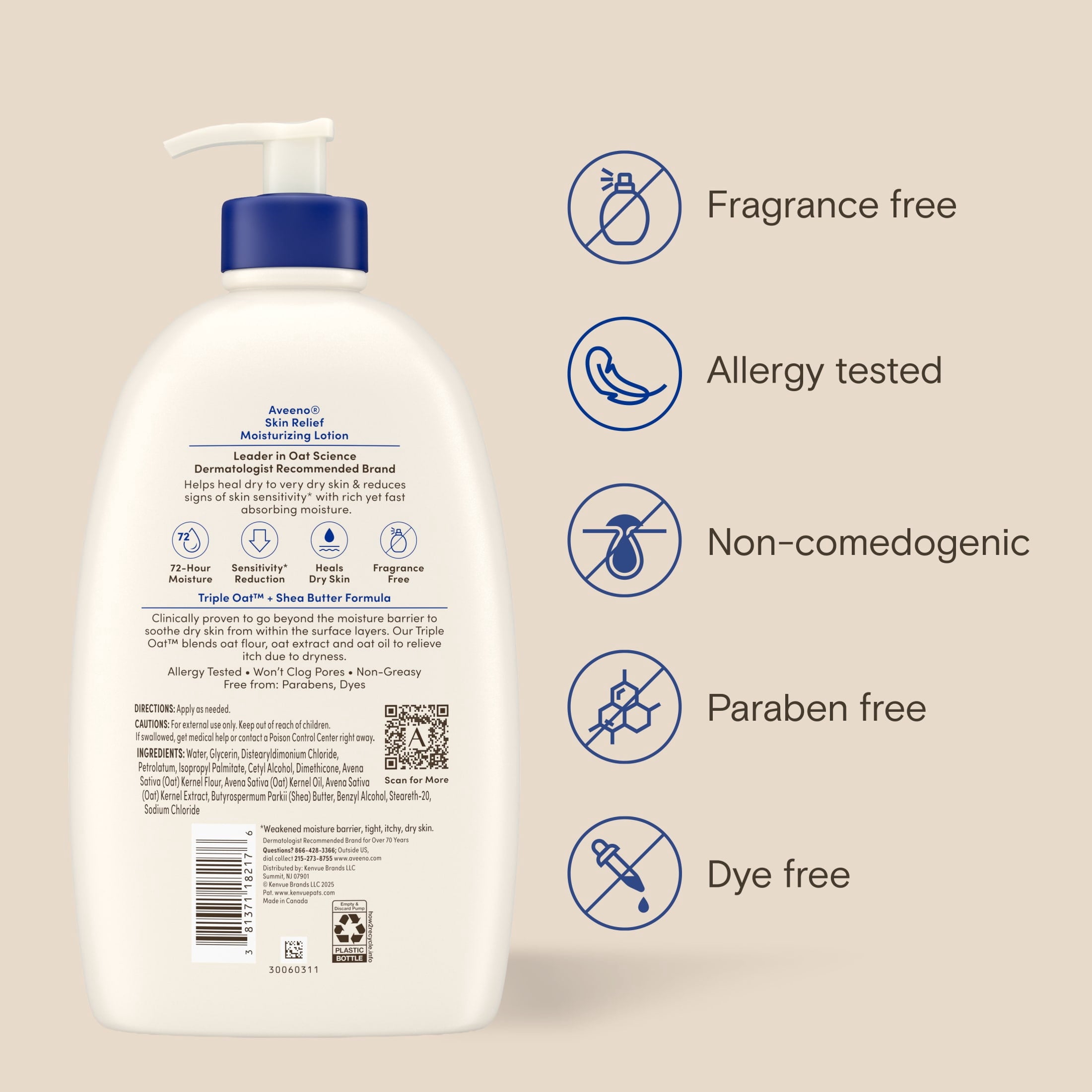 (3 pack) Aveeno Skin Relief Moisturizing Body Lotion, Value Size, 33 Fl oz