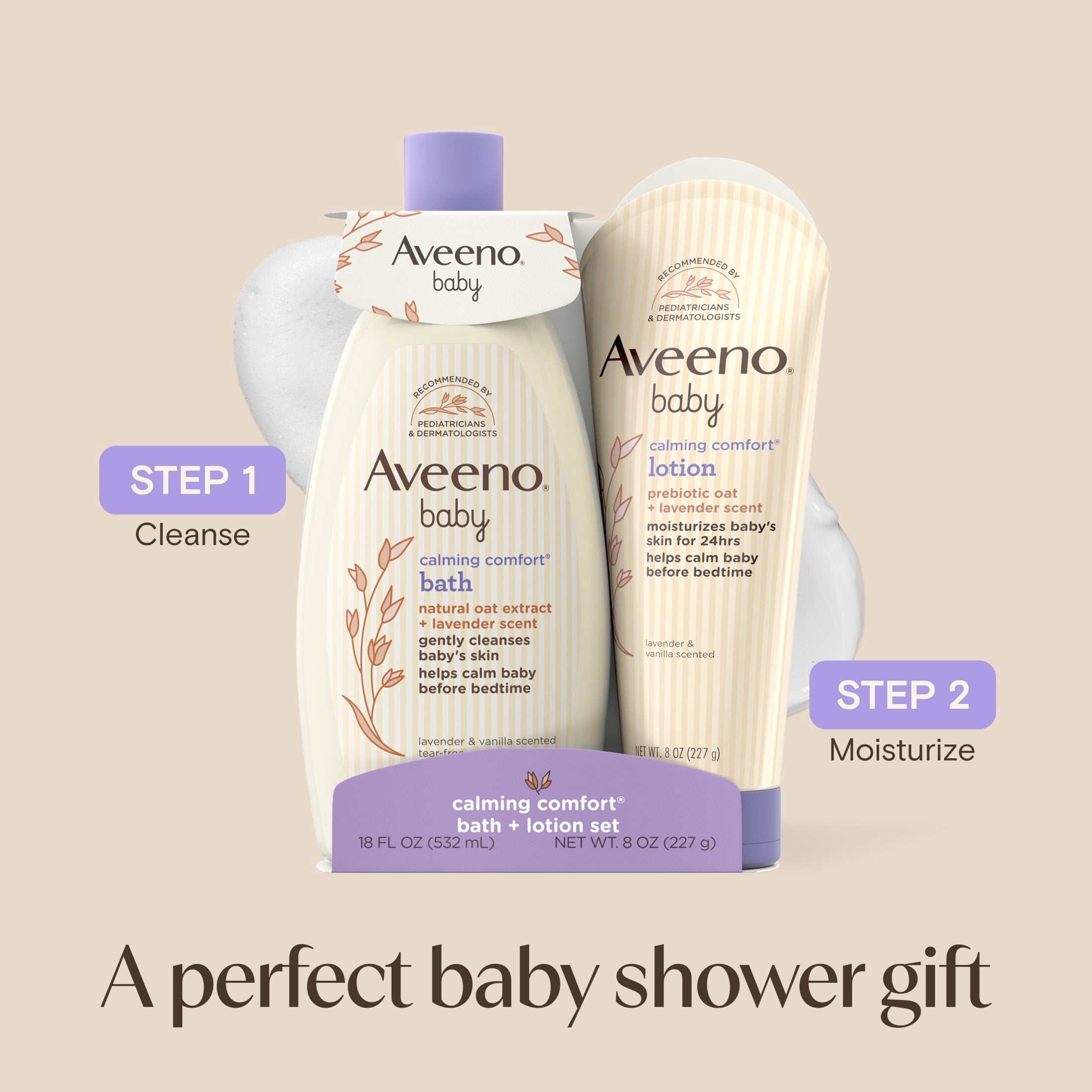 Aveeno Baby Calming Comfort Bath and Body Lotion Set