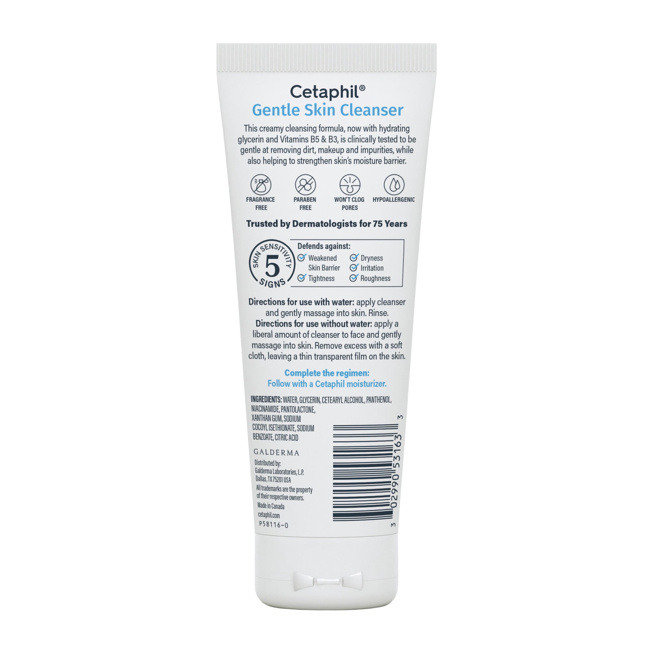 Cetaphil Travel Size Face Wash Hydrating Gentle Skin Cleanser for Dry to Normal Sensitive Skin, 3.4 fl oz