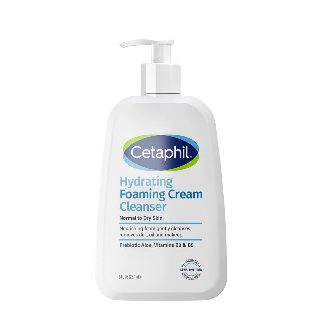 Cetaphil Hydrating Foaming Cream Cleanser for Dry to Normal, Sensitive Skin Face Wash, 16 fl oz