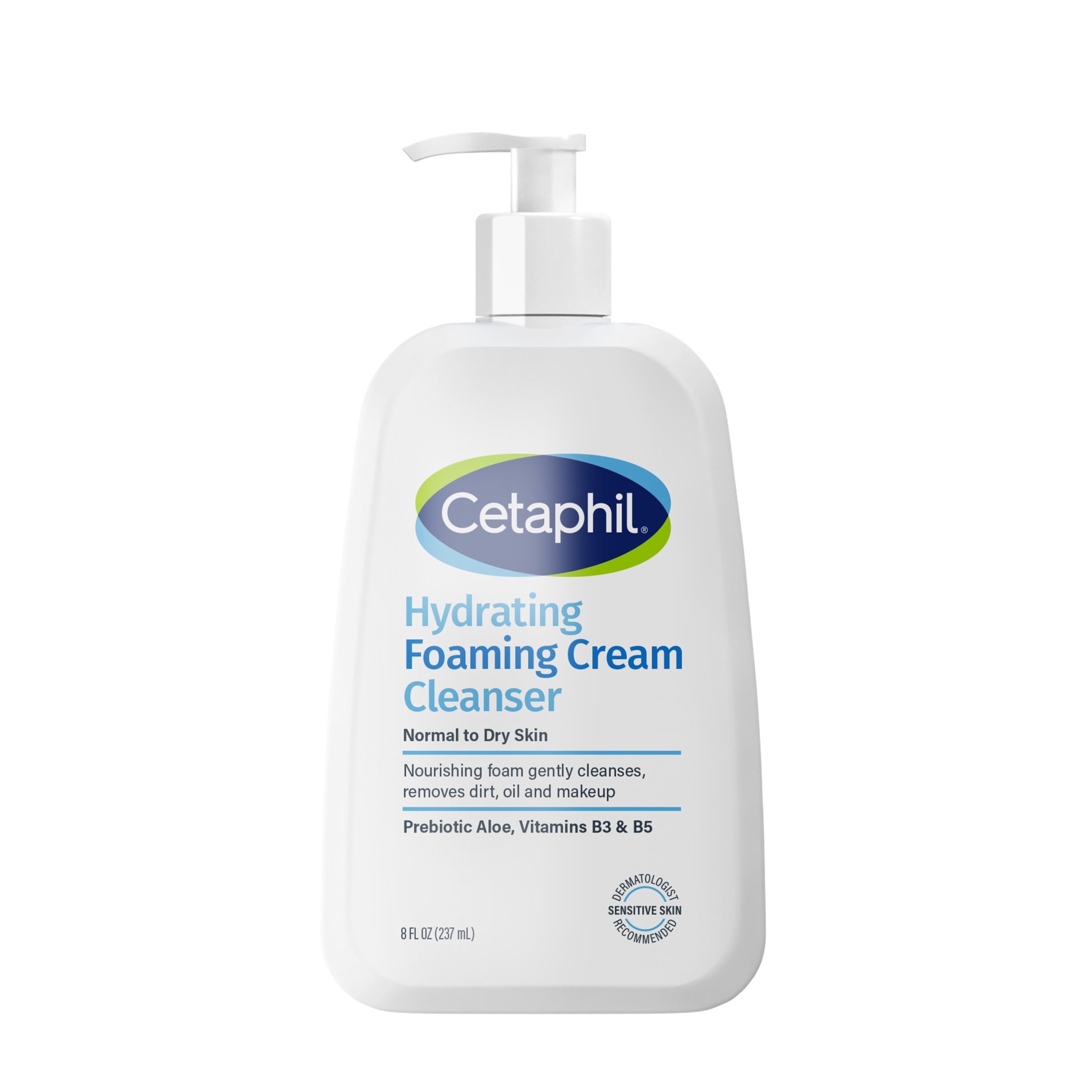 Cetaphil Hydrating Foaming Cream Cleanser for Dry to Normal, Sensitive Skin Face Wash, 16 fl oz
