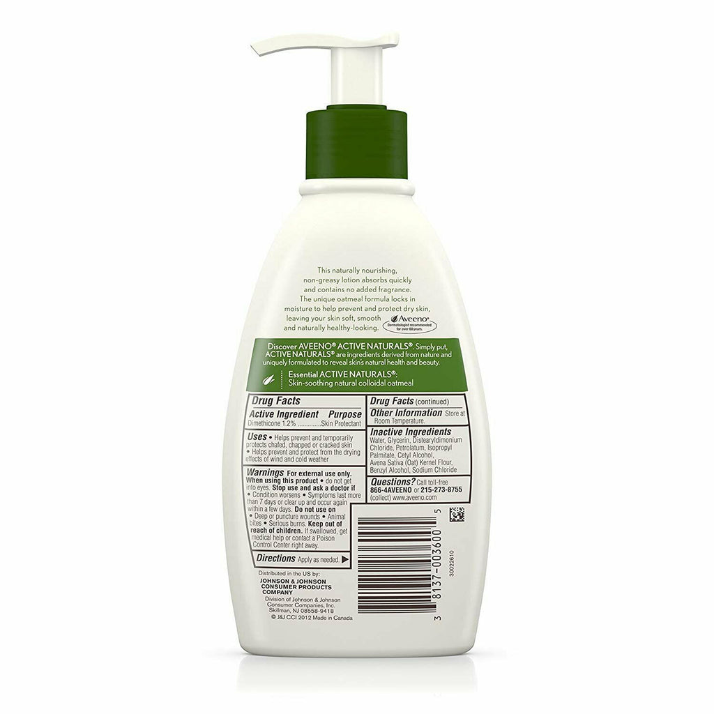 Aveeno Daily Moisturizing Lotion Nourish Dry Skin Soothing Oat 12 oz,2-Pack