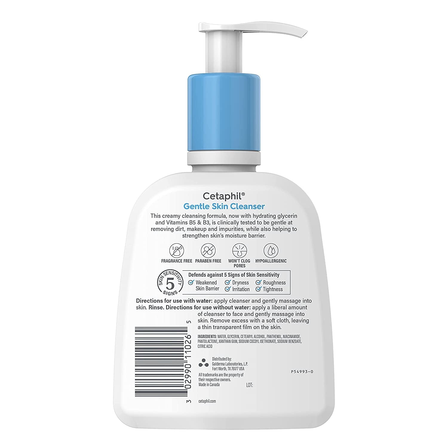 Face Wash by CETAPHIL, Hydrating Gentle Skin Cleanser for Dry to Normal Sensitive Skin, NEW 8 oz 3 Pack, Fragrance Free, Soap Free and Non-Foaming