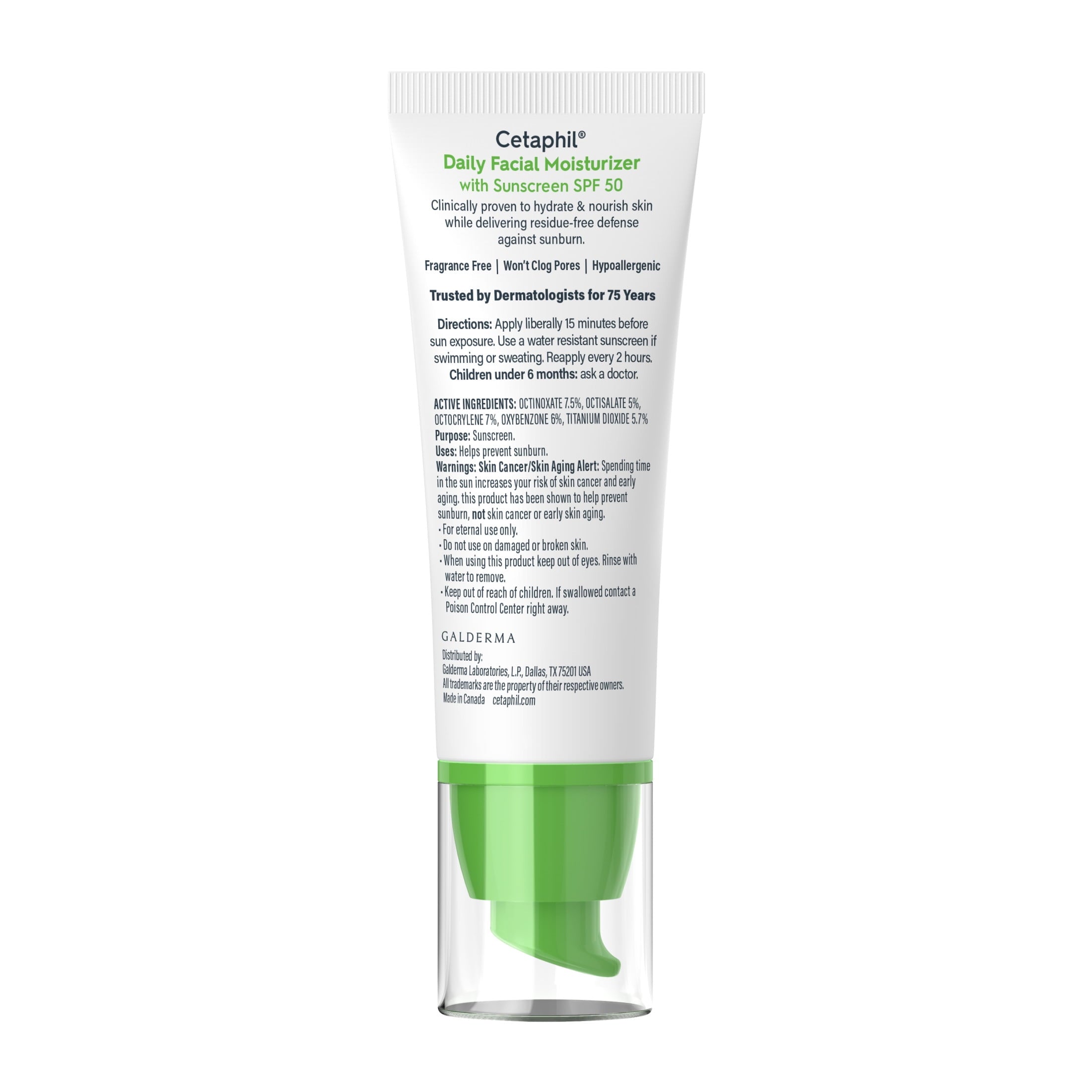 Cetaphil Daily Facial Moisturizer Lotion, Broad Spectrum SPF 50, 1.7 fl oz