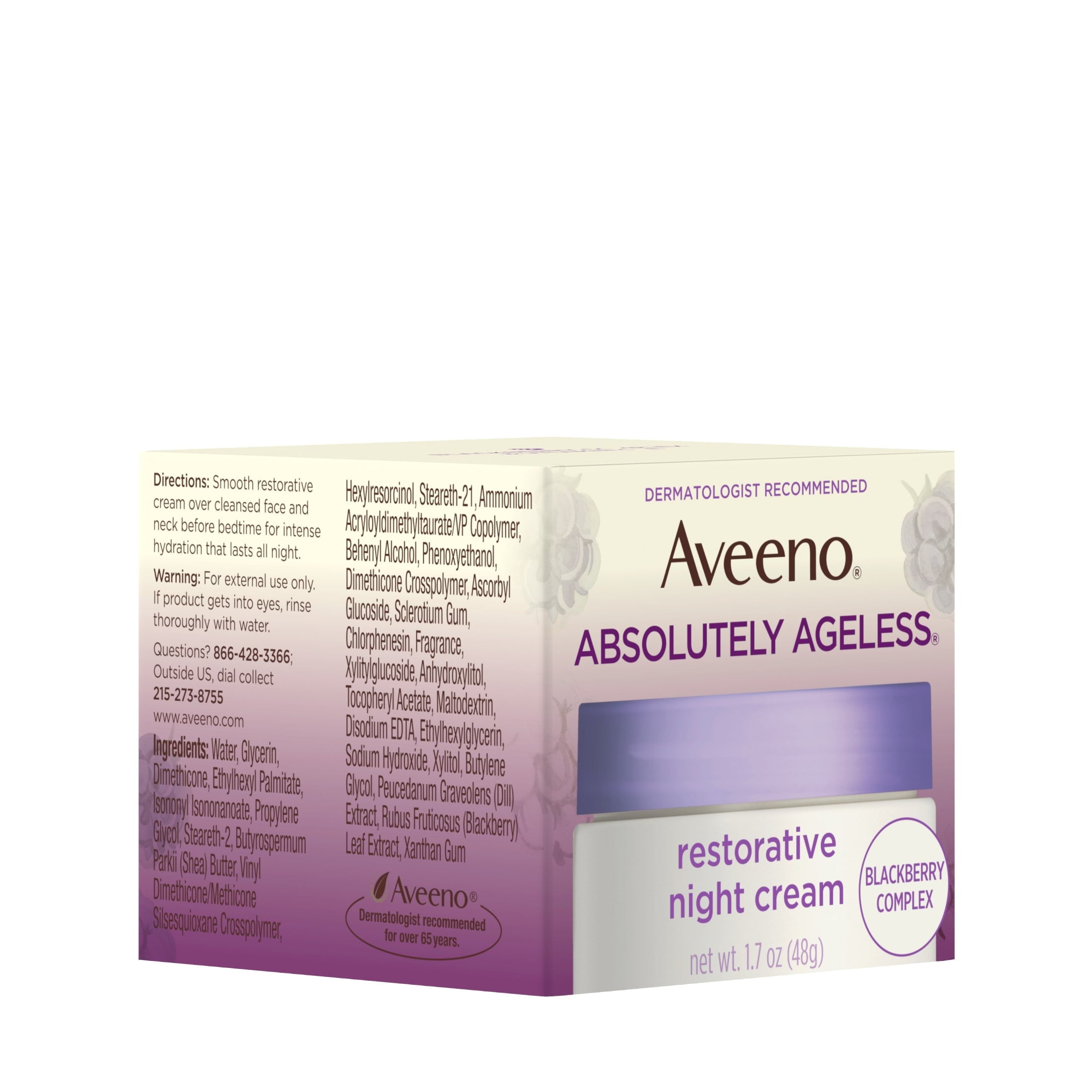 Aveeno Absolutely Ageless Restorative Night Cream for Face, 1.7 oz