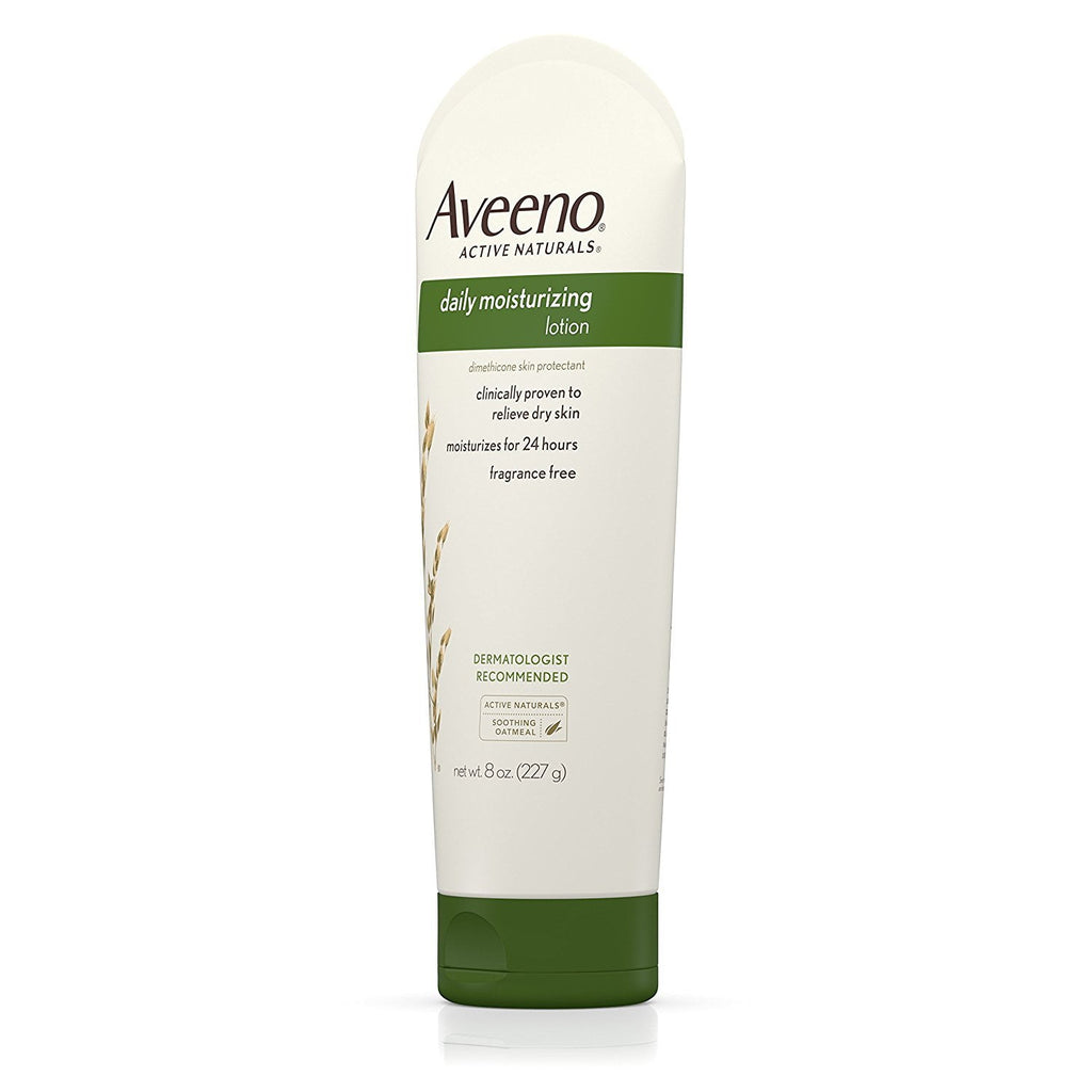 Aveeno Active Naturals Daily Moisturizing Lotion, Fragrance Free, 8 oz (3 Pack) (Bundle)