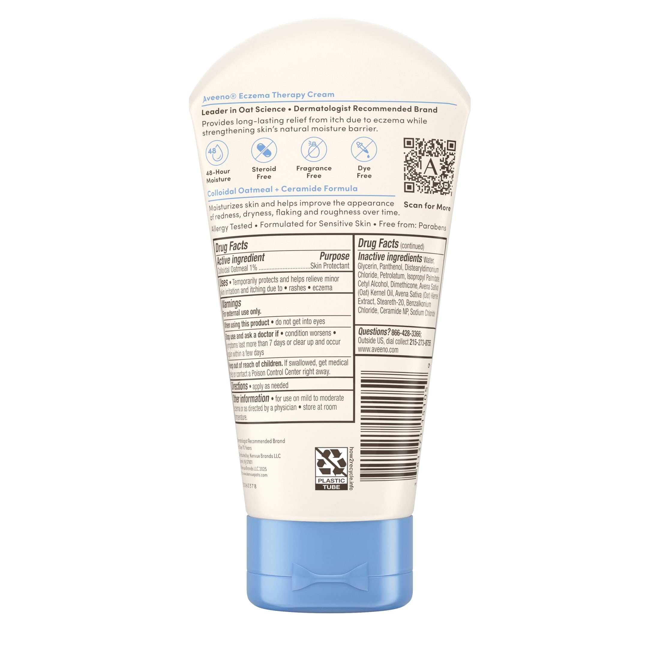 Aveeno Eczema Therapy Daily Soothing Body Cream, Steroid-Free, 5 oz