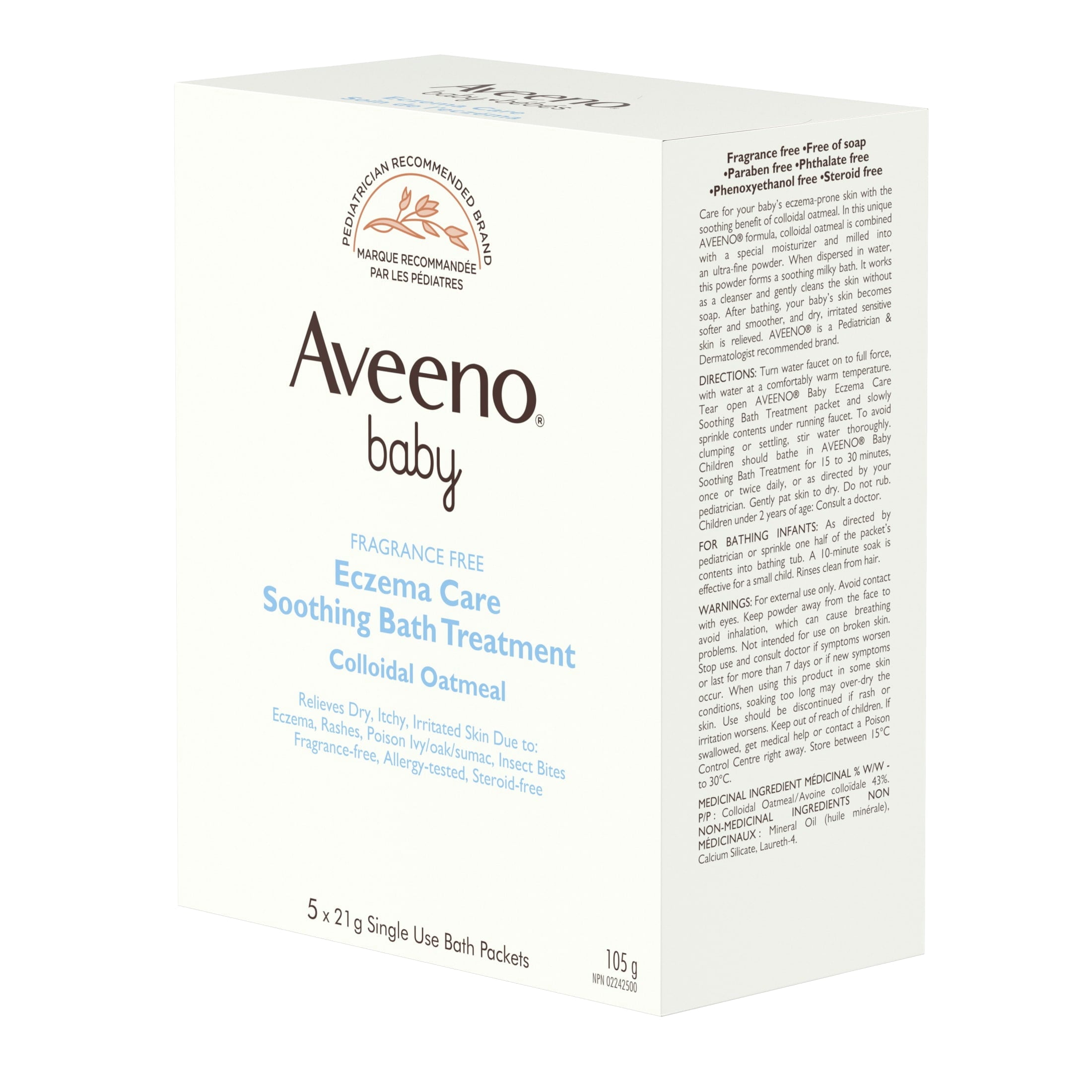 Aveeno Baby Eczema Therapy Soothing Bath Treatment, Oatmeal, 5 Count