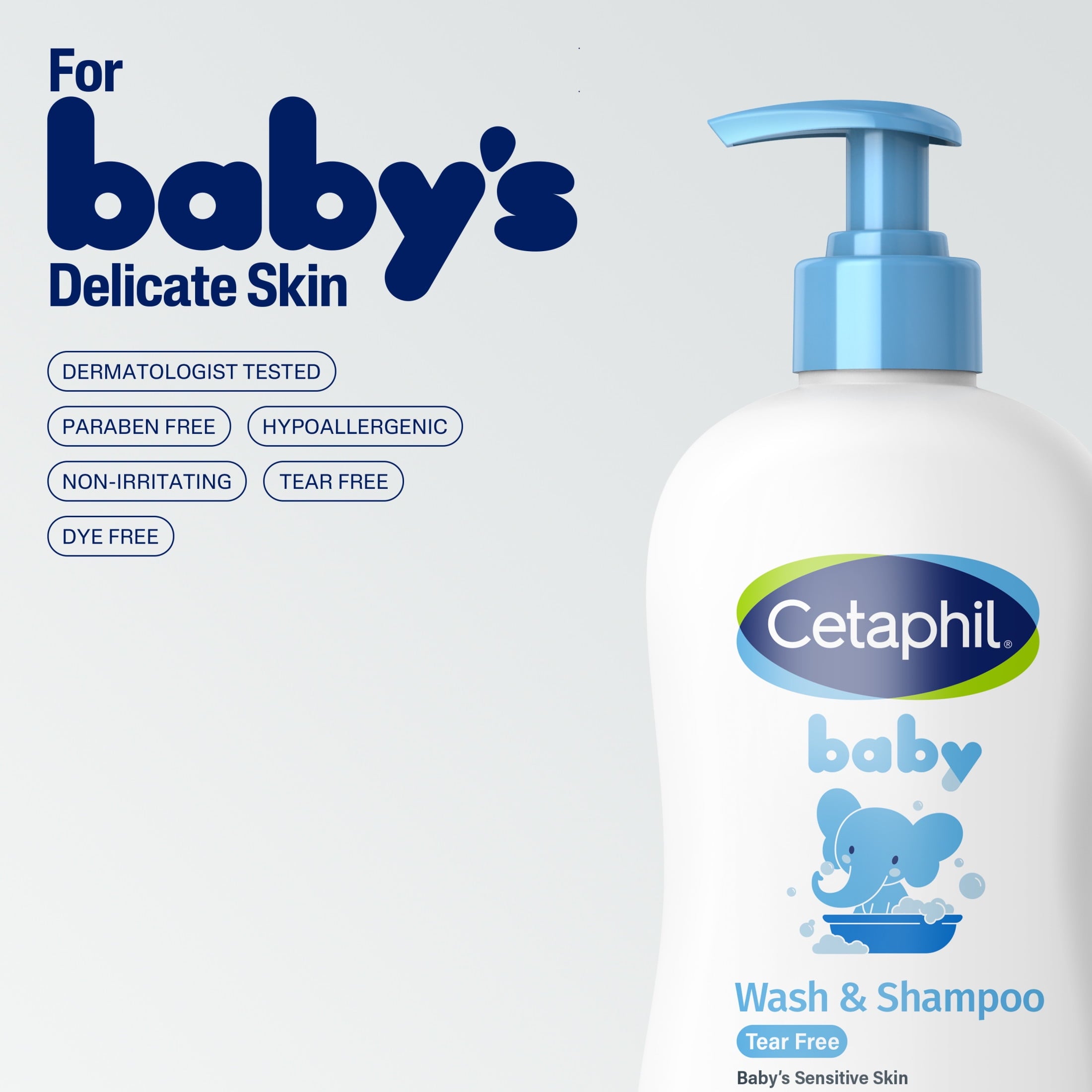 (2 pack) Cetaphil Baby Moisturizing Shampoo and Body Wash with Aloe Vera&nbsp;and Natural Calendula, 13.5 fl oz