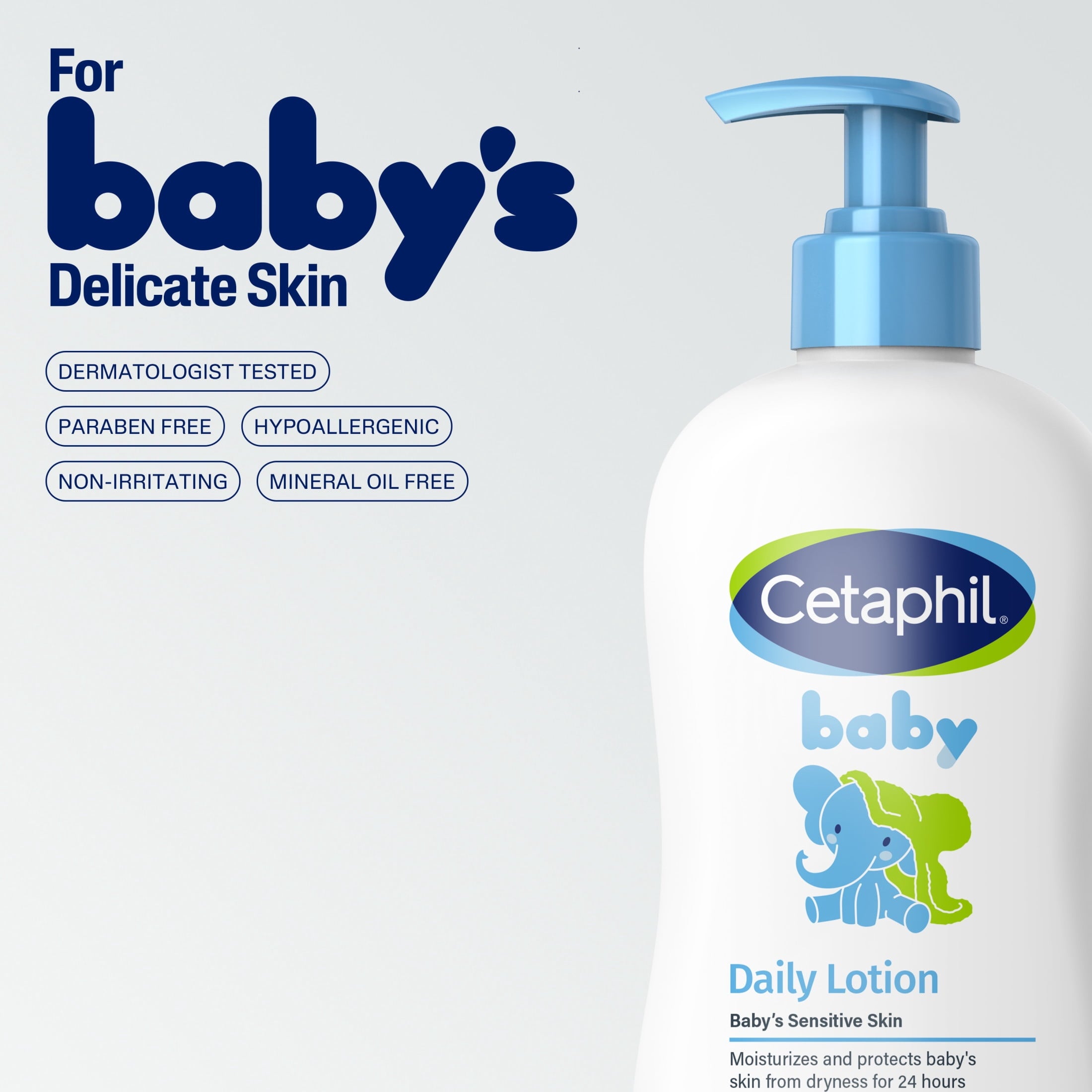 Cetaphil Baby Daily Lotion with Organic Calendula, Sweet Almond & Sunflower Oil For Sensitive Skin , 13.5 fl oz