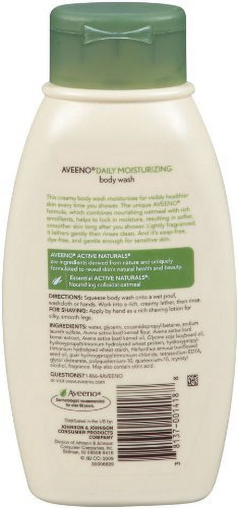 AVEENO Active Naturals Daily Moisturizing Body Wash 12 oz (Pack of 4)
