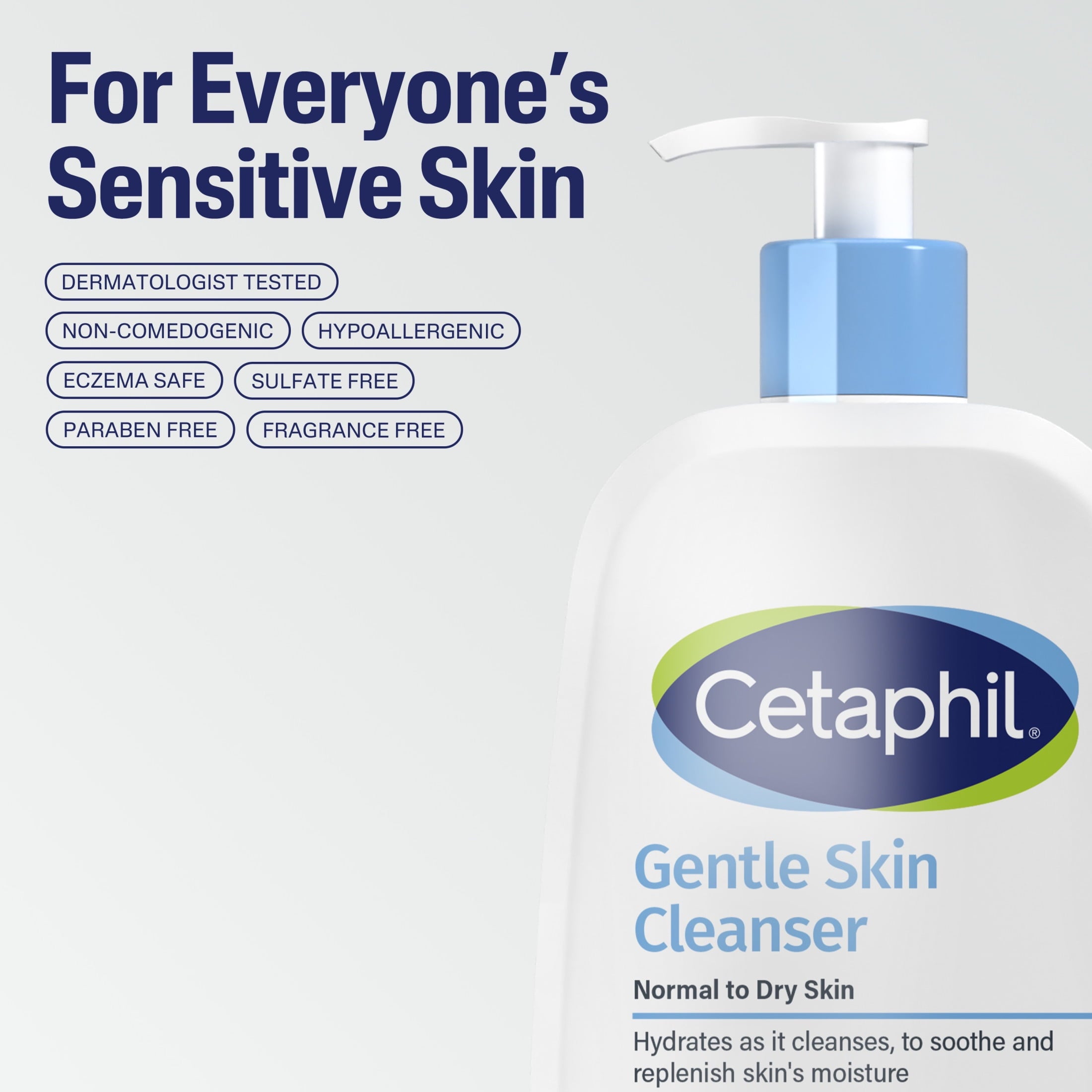 Cetaphil Travel Size Face Wash Hydrating Gentle Skin Cleanser for Dry to Normal Sensitive Skin, 3.4 fl oz