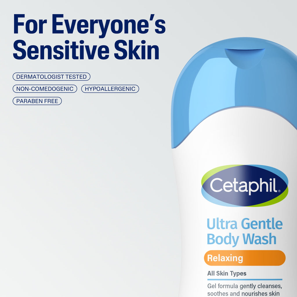 Cetaphil Ultra Gentle Relaxing Body Wash, For All Skin Types, Marigold Extract, 16.9 oz