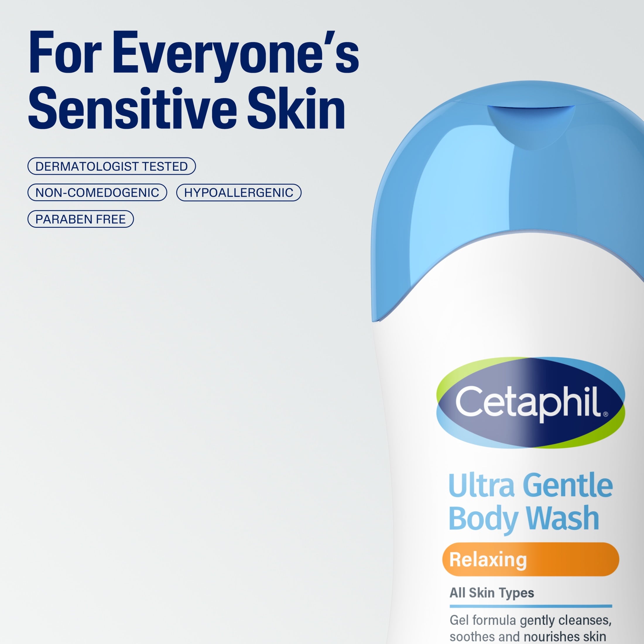 Cetaphil Ultra Gentle Relaxing Body Wash, For All Skin Types, Marigold Extract, 16.9 oz