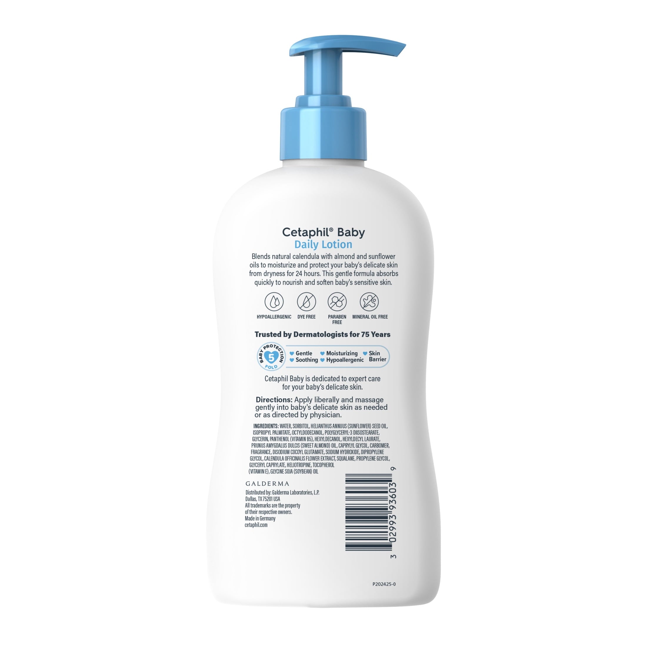 Cetaphil Baby Daily Lotion with Organic Calendula, Sweet Almond & Sunflower Oil For Sensitive Skin , 13.5 fl oz
