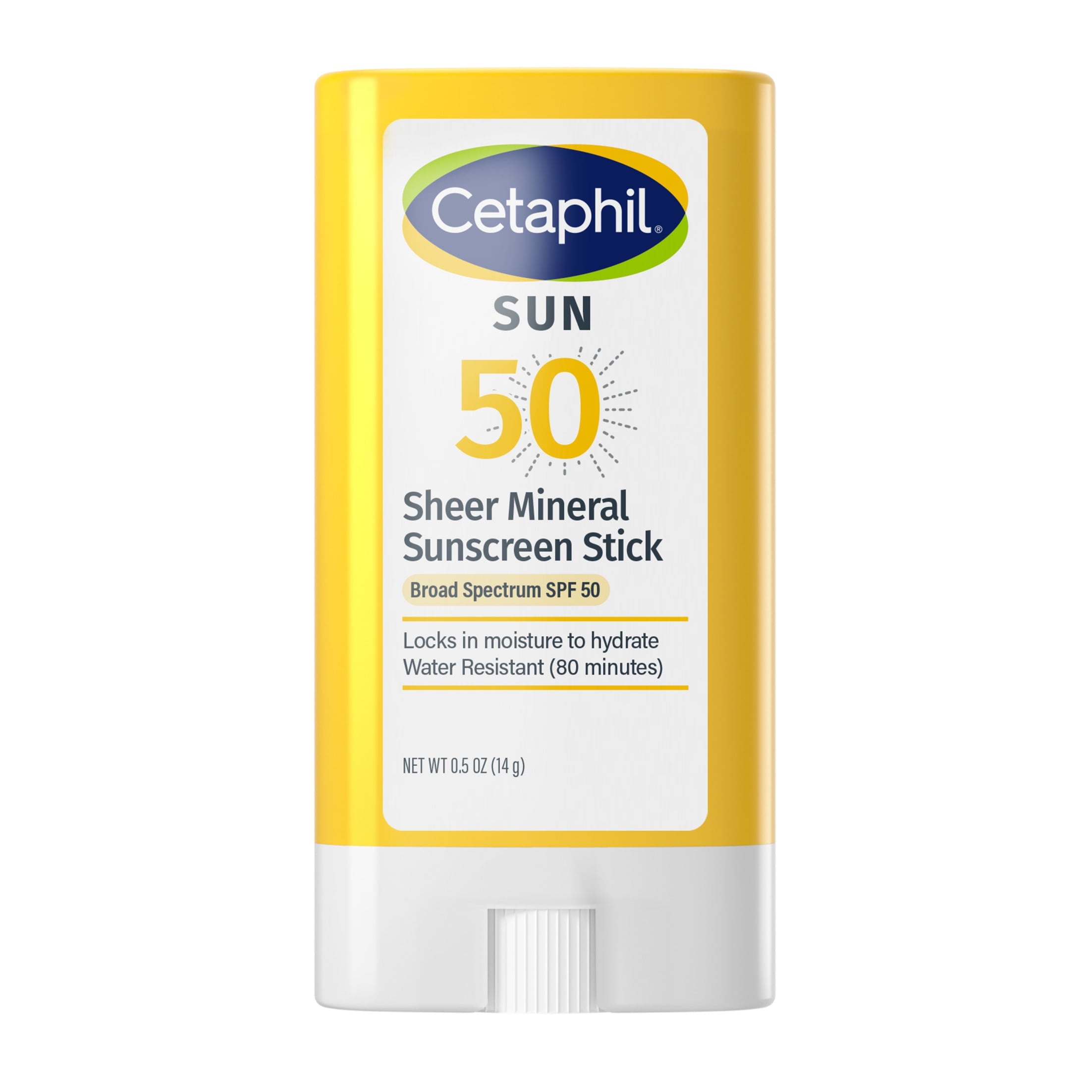 Cetaphil Sheer Mineral Face Sunscreen Stick, SPF 50, Travel Size, 0.5 oz